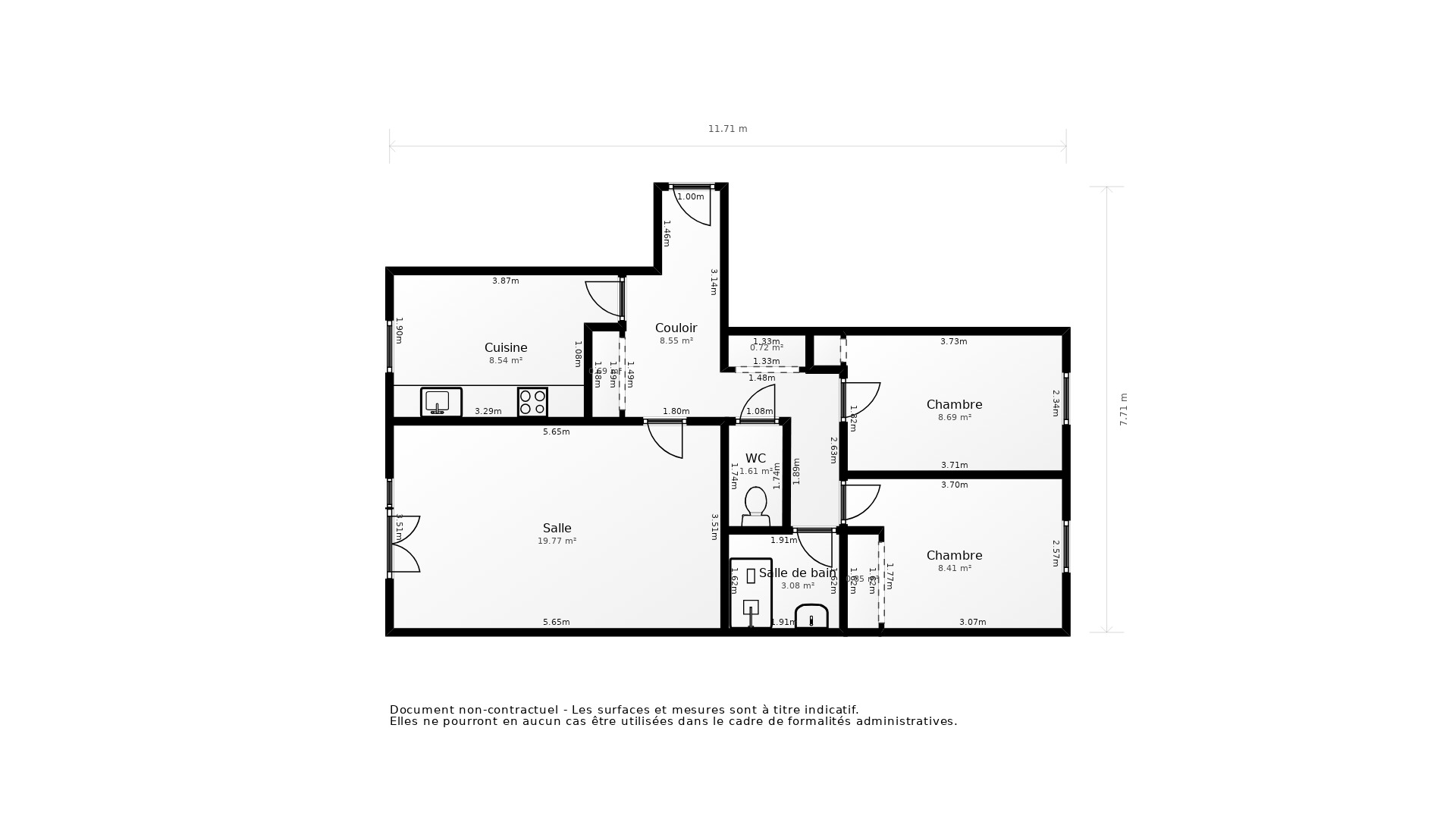 Vente Appartement TOULOUSE - 3 pièces - 69 m² - (31500)