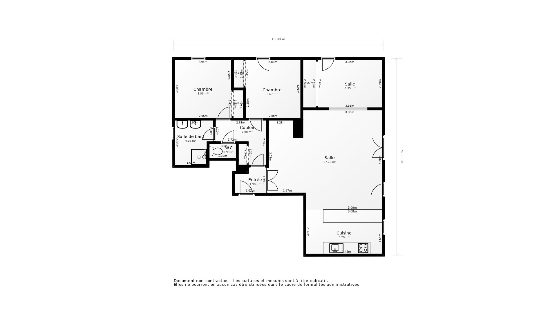 Vente Appartement ST PIERRE DES CORPS - 4 pièces - 82 m² - (37700)