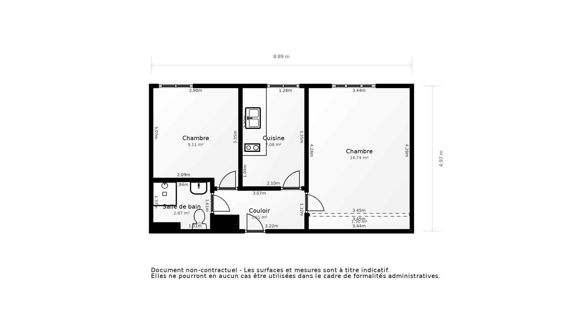 Vente Appartement TOULOUSE - 2 pièces - 46 m² - (31300)