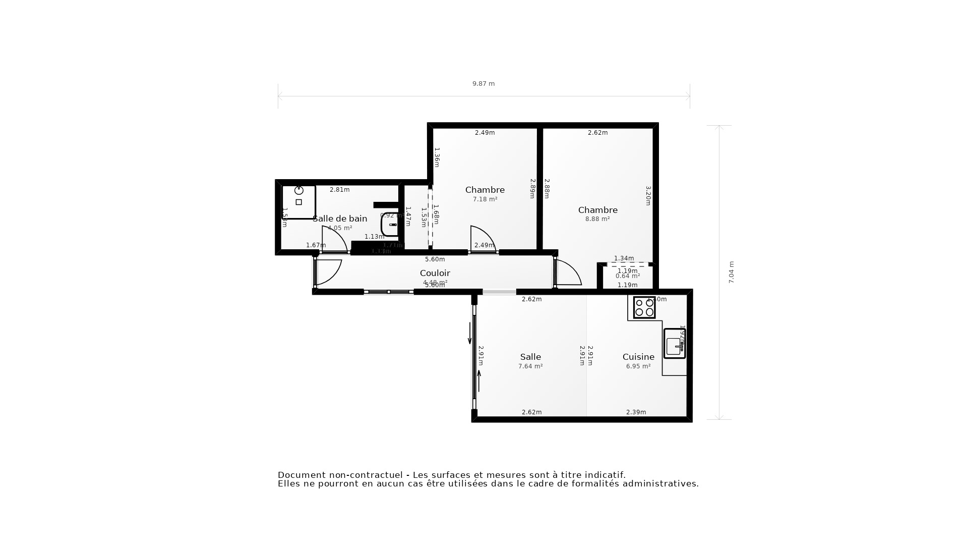 Vente Appartement ANGOULINS - 3 pièces - 42 m² - (17690)