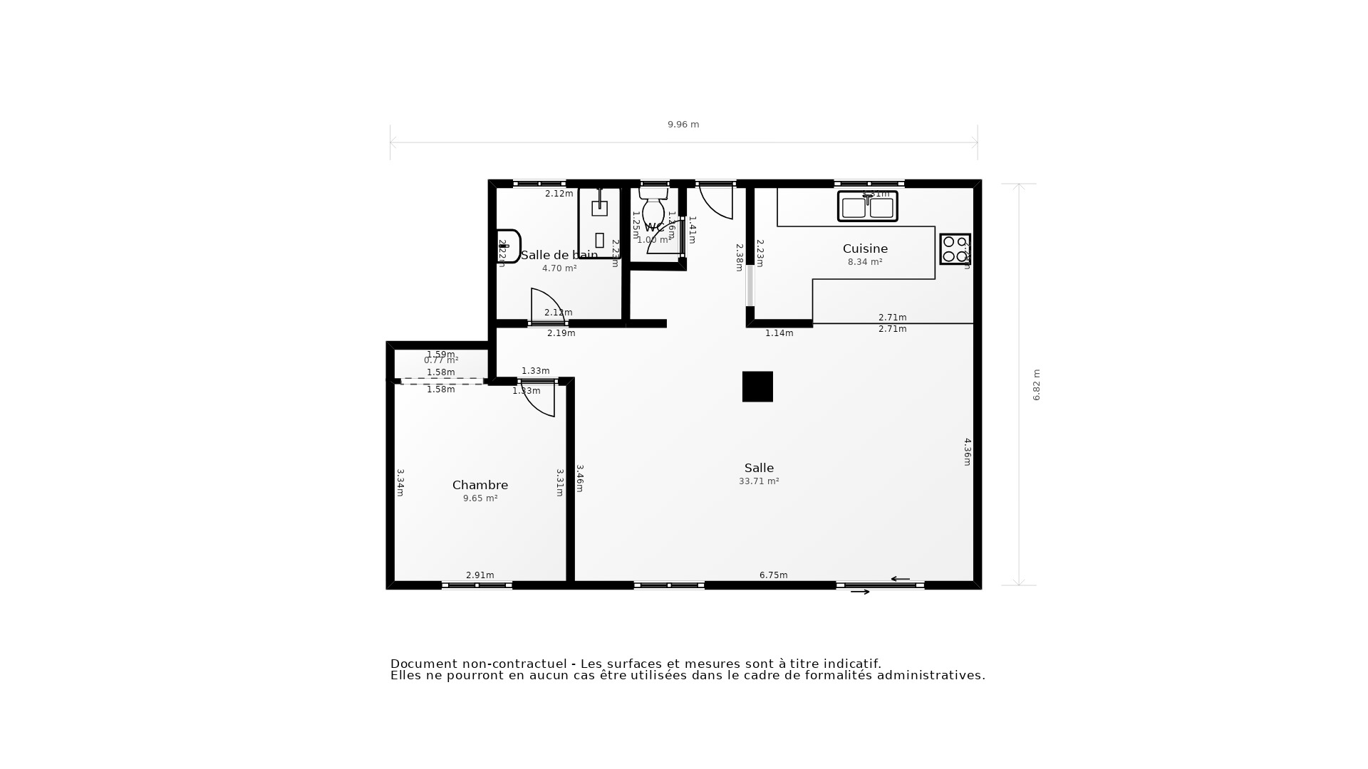 Vente Appartement TOULOUSE - 2 pièces - 55,5 m² - (31500)