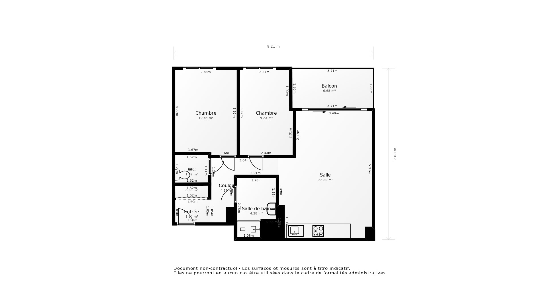 Vente Appartement FLOIRAC - 3 pièces - 63 m² - (33270)