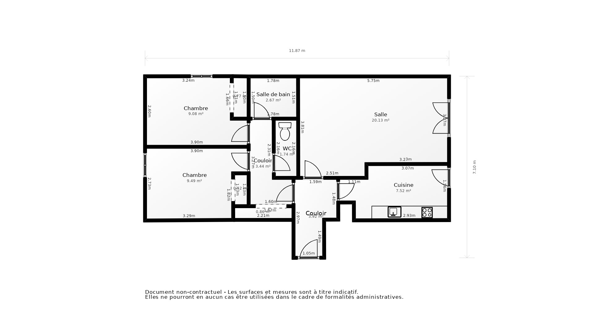 Vente Appartement GRADIGNAN - 3 pièces - 63 m² - (33170)