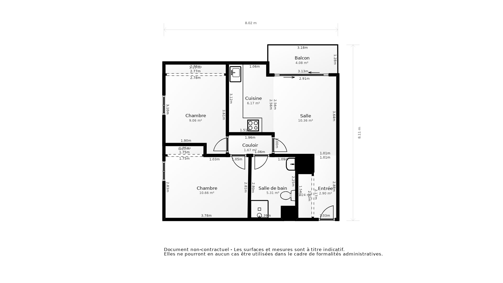 Vente Appartement MERIGNAC - 3 pièces - 54 m² - (33700)