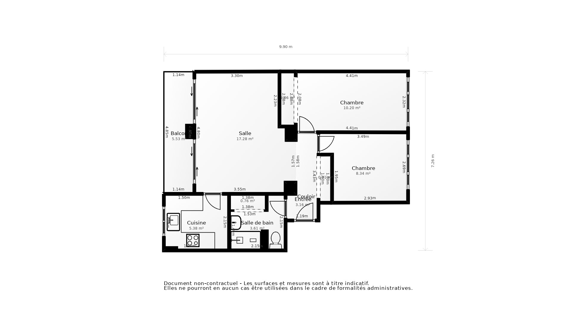 Vente Appartement LA MULATIERE - 3 pièces - 63 m² - (69350)