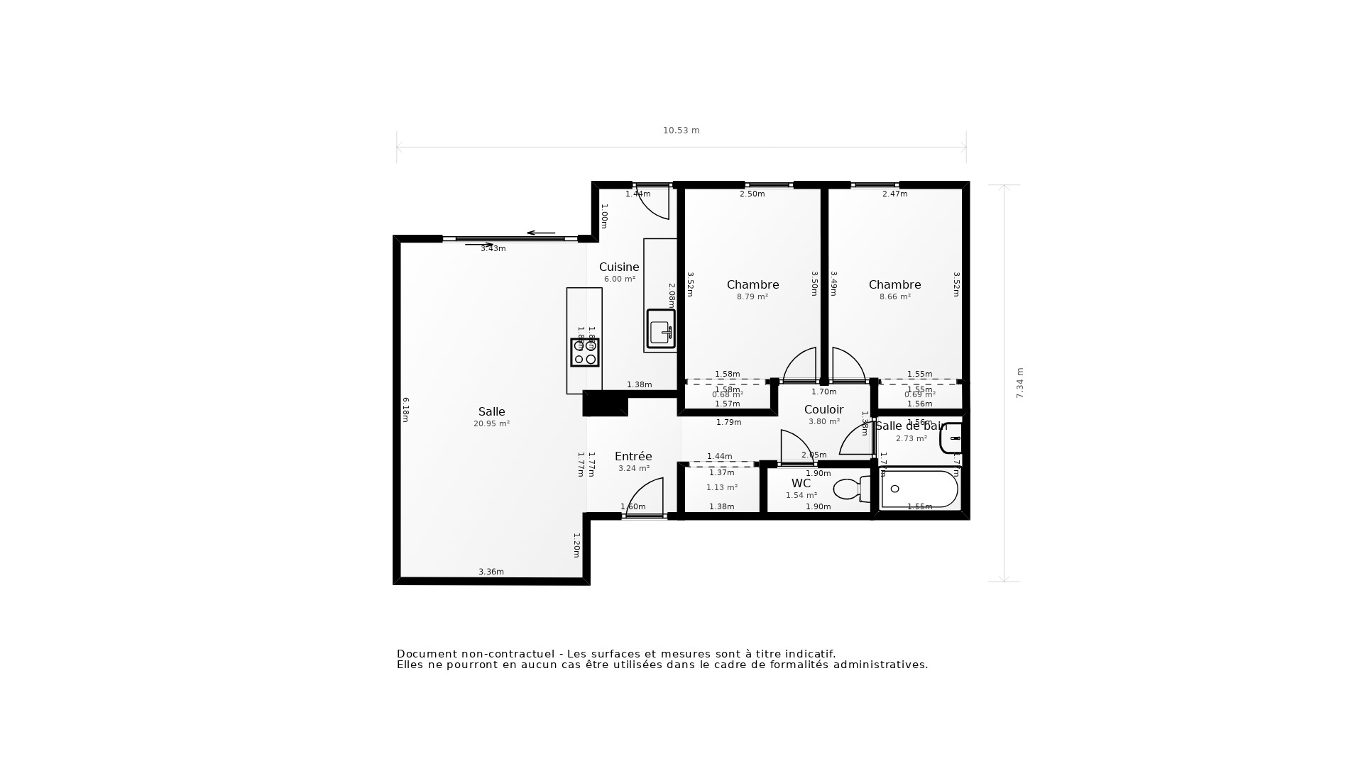 Vente Appartement MERIGNAC - 3 pièces - 63 m² - (33700)