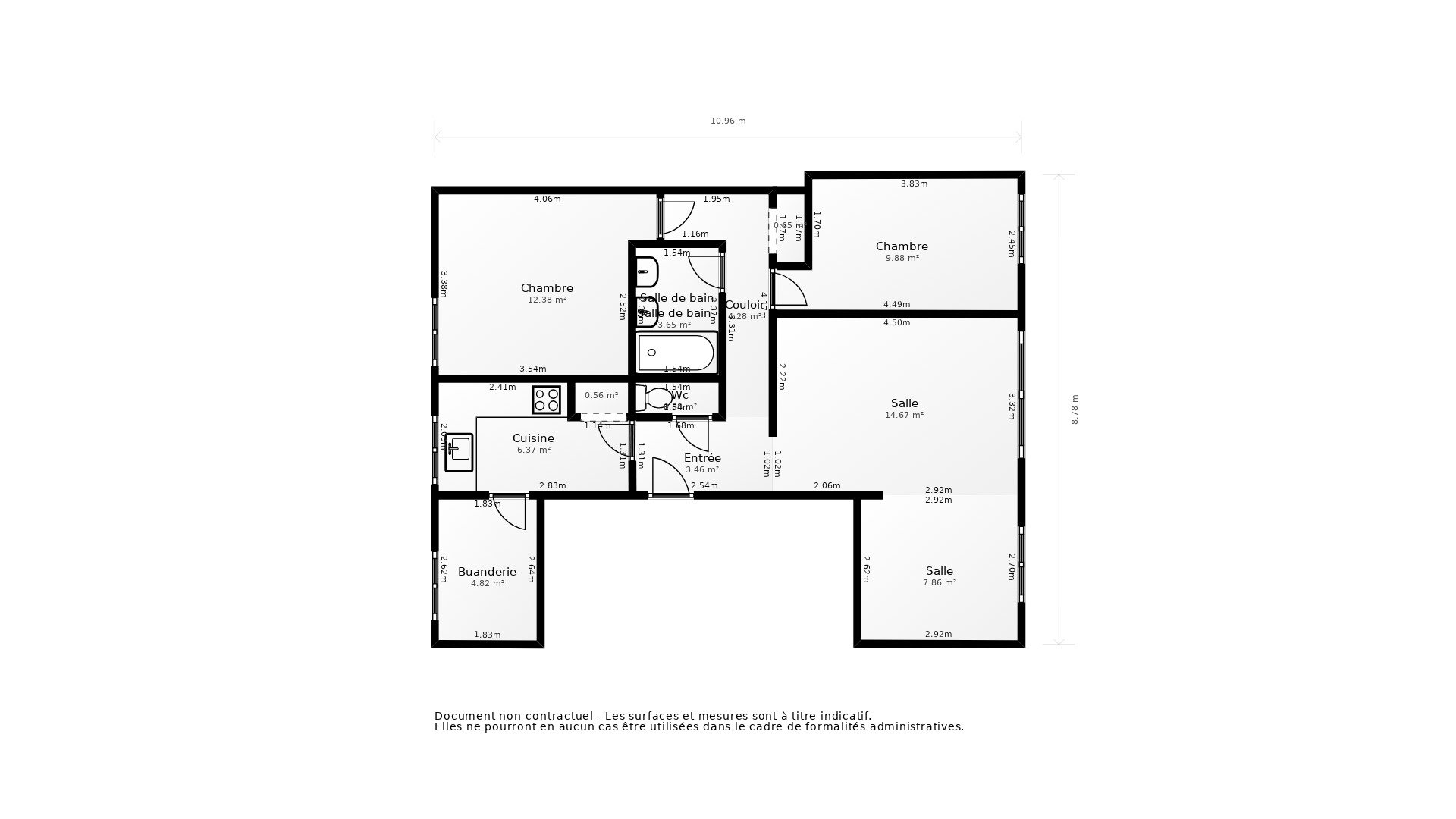 Vente Appartement BORDEAUX - 3 pièces - 62 m² - (33000)