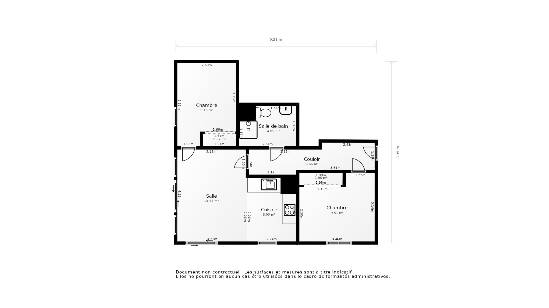 Vente Appartement BORDEAUX - 3 pièces - 55 m² - (33200)