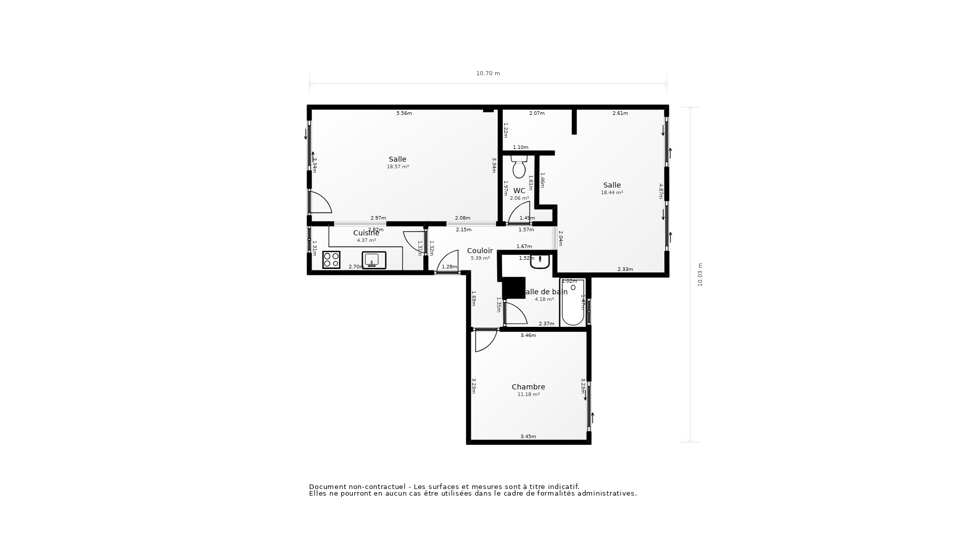 Vente Appartement Bordeaux - 3 pièces - 70 m² - (33800)