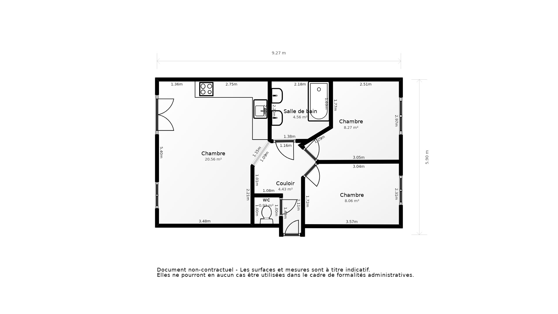 Vente Appartement LE BOUSCAT - 3 pièces - 60 m² - (33110)