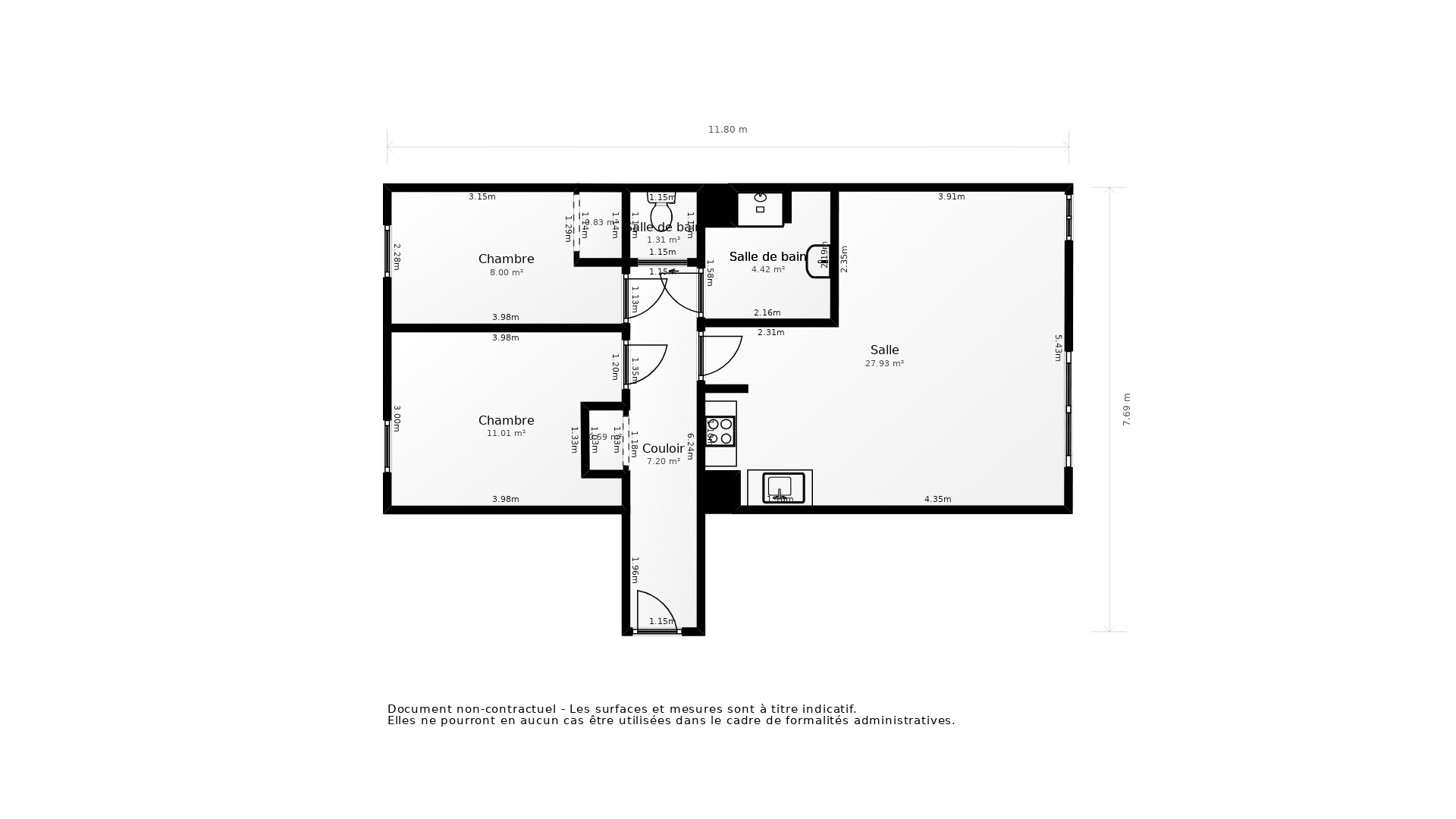 Vente Appartement JOUE LES TOURS - 3 pièces - 65 m² - (37300)