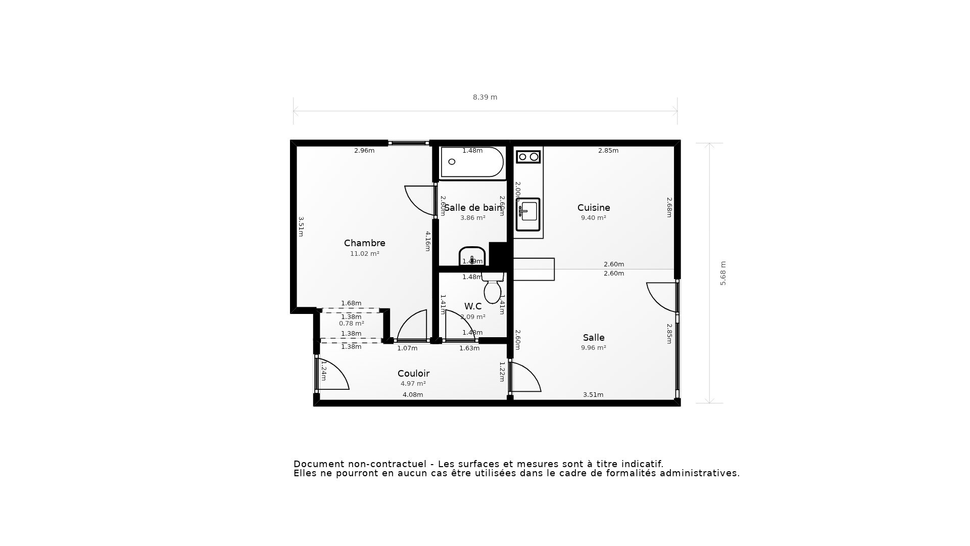 Vente Appartement TOULOUSE - 2 pièces - 46,4 m² - (31400)