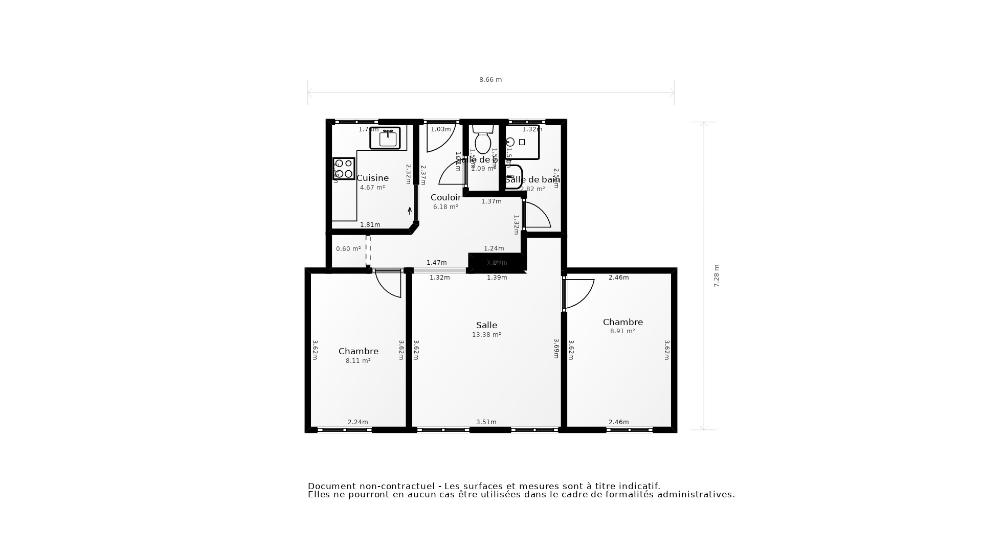 Vente Appartement LYON 07 - 3 pièces - 54 m² - (69007)