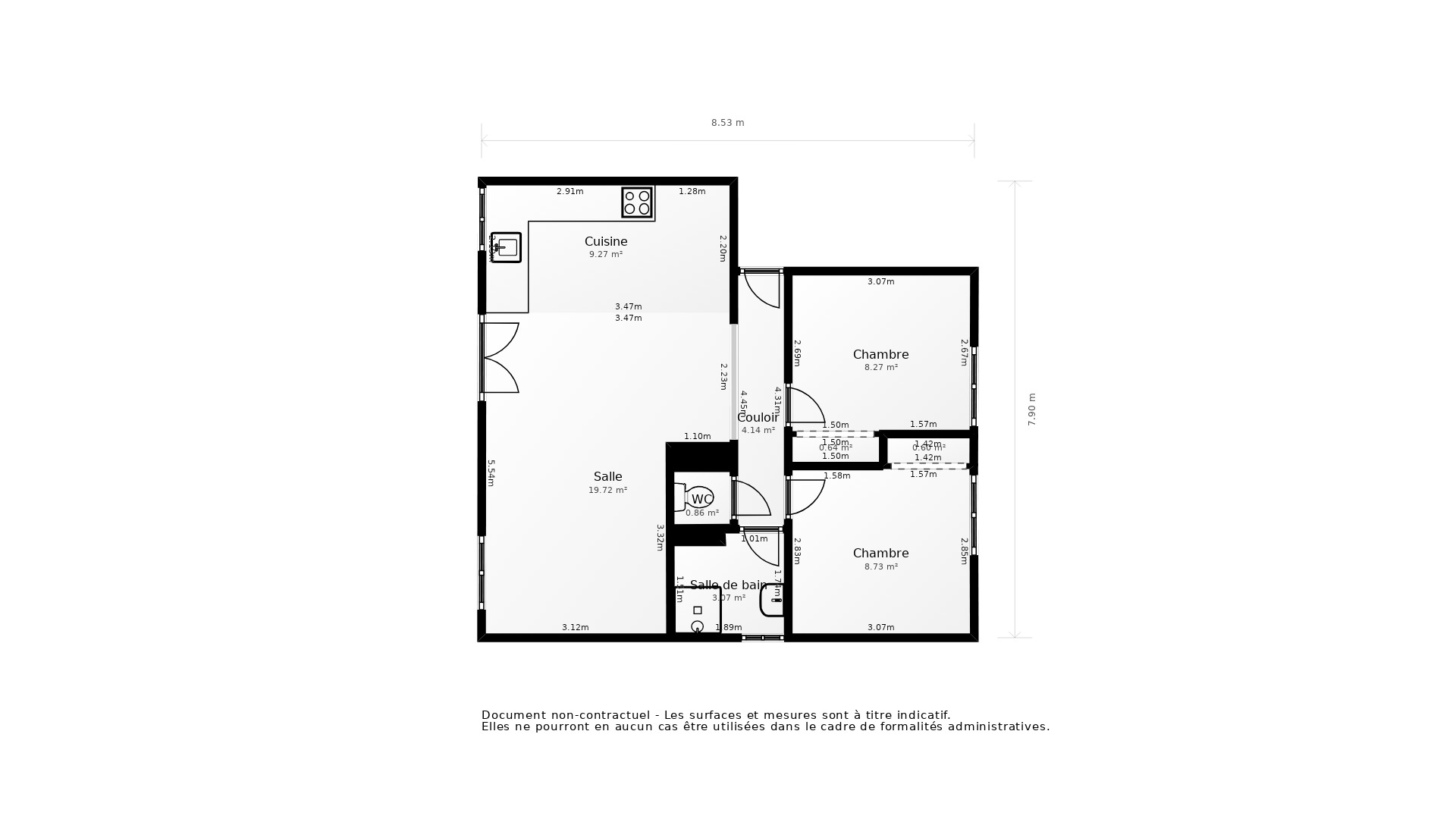 Vente Appartement MONTPELLIER - 3 pièces - 55 m² - (34070)