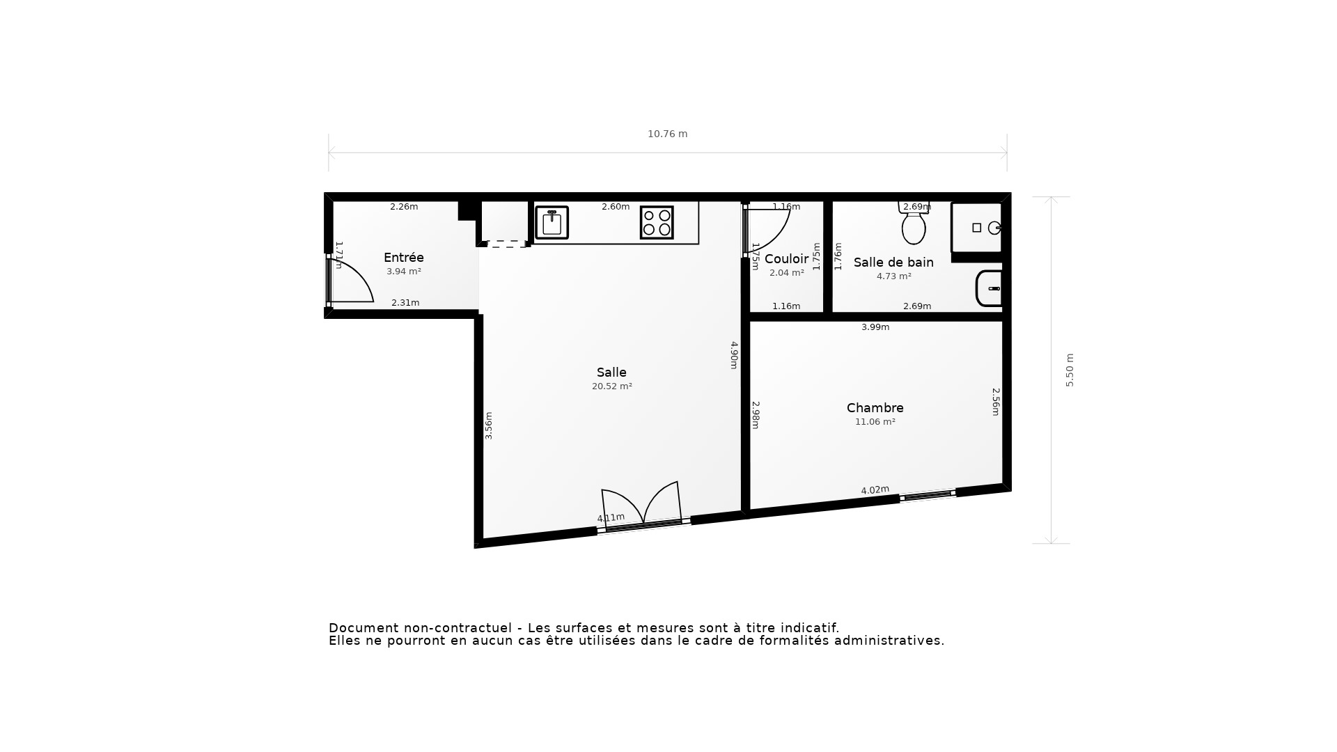 Vente Appartement BORDEAUX - 2 pièces - 47 m² - (33300)