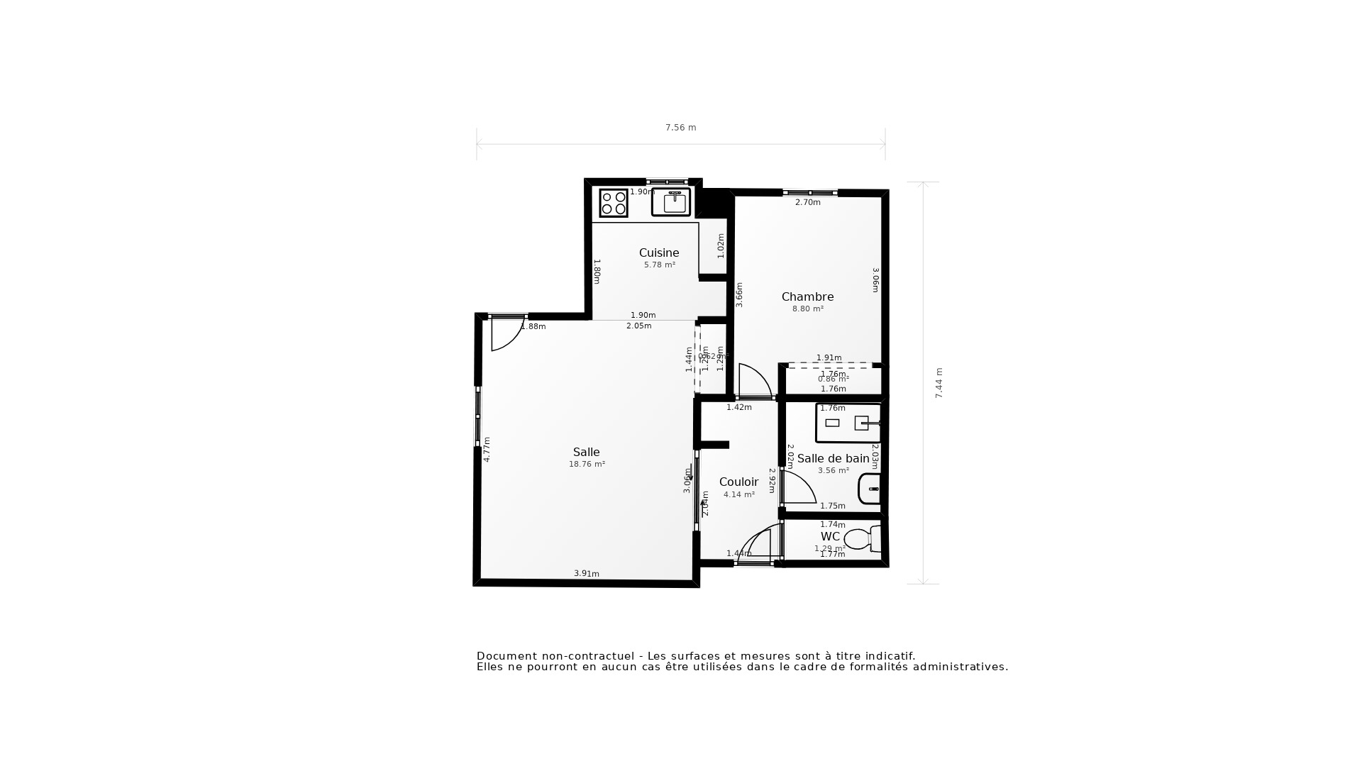 Vente Appartement MARTIGNAS SUR JALLE - 2 pièces - 48 m² - (33127)