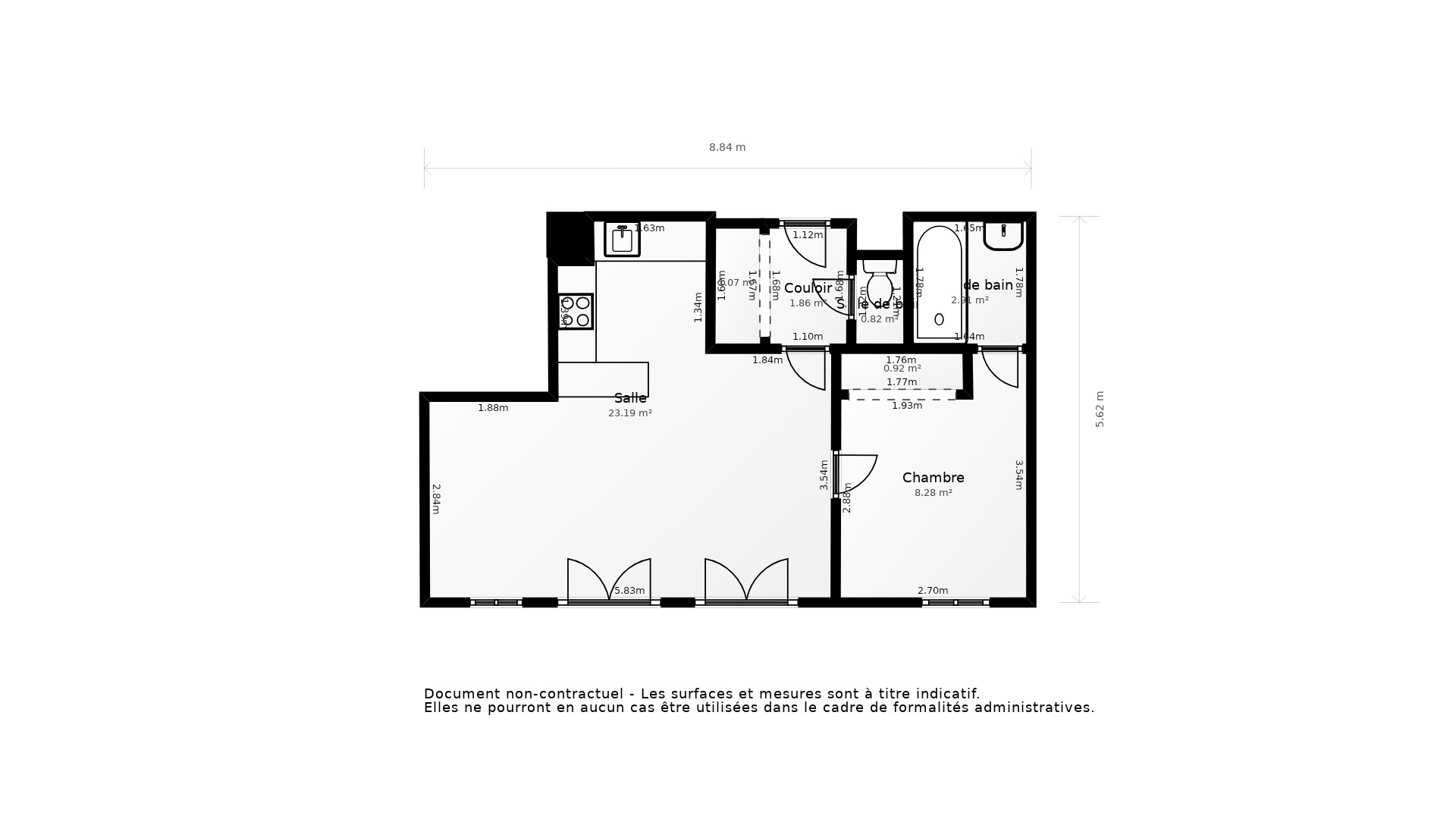 Vente Appartement VAUREAL - 2 pièces - 37,7 m² - (95490)