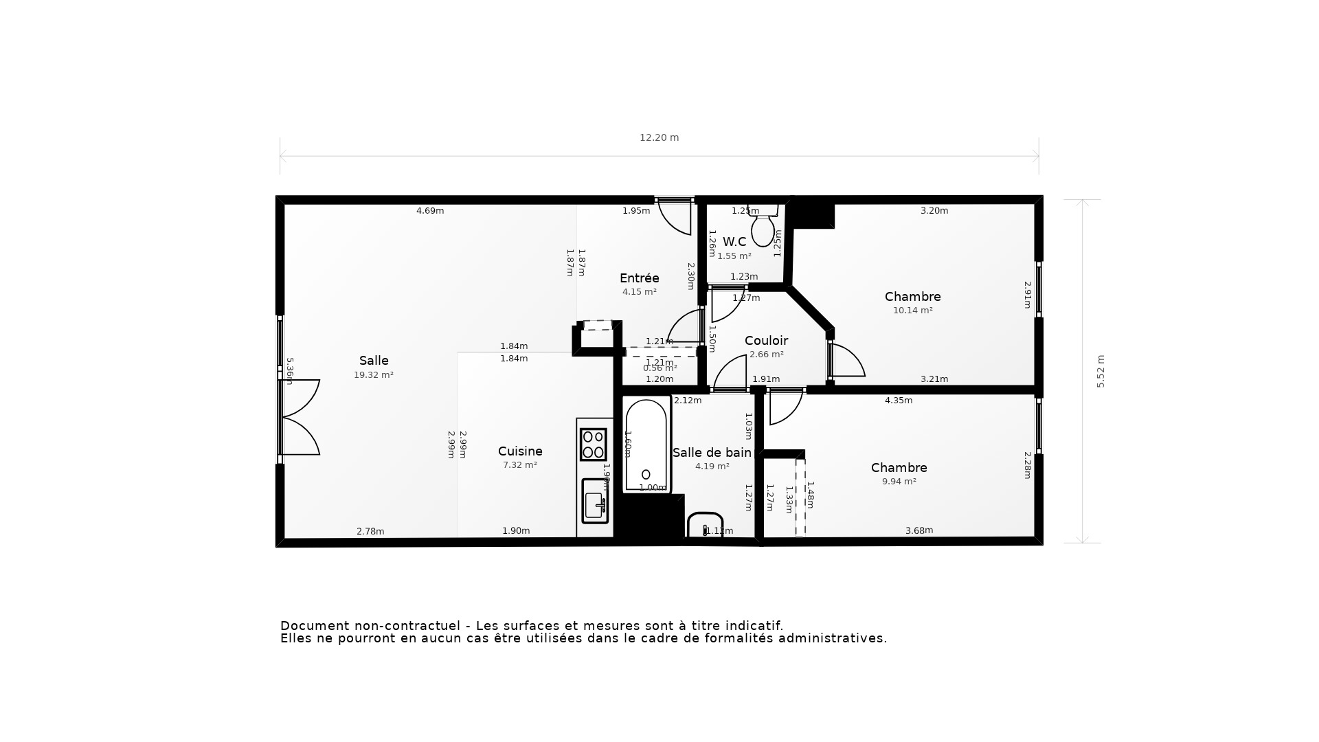 Vente Appartement LE HAILLAN - 3 pièces - 66 m² - (33185)