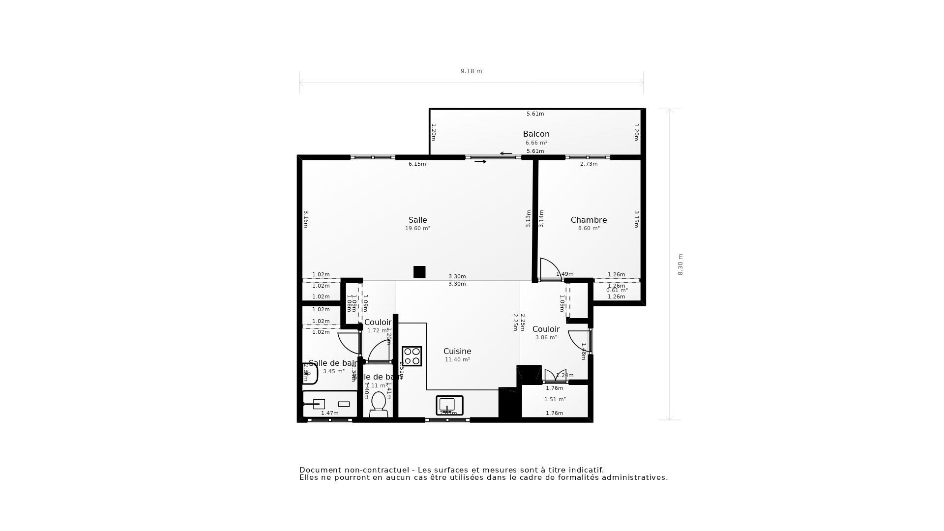 Vente Appartement LYON 09 - 2 pièces - 56 m² - (69009)