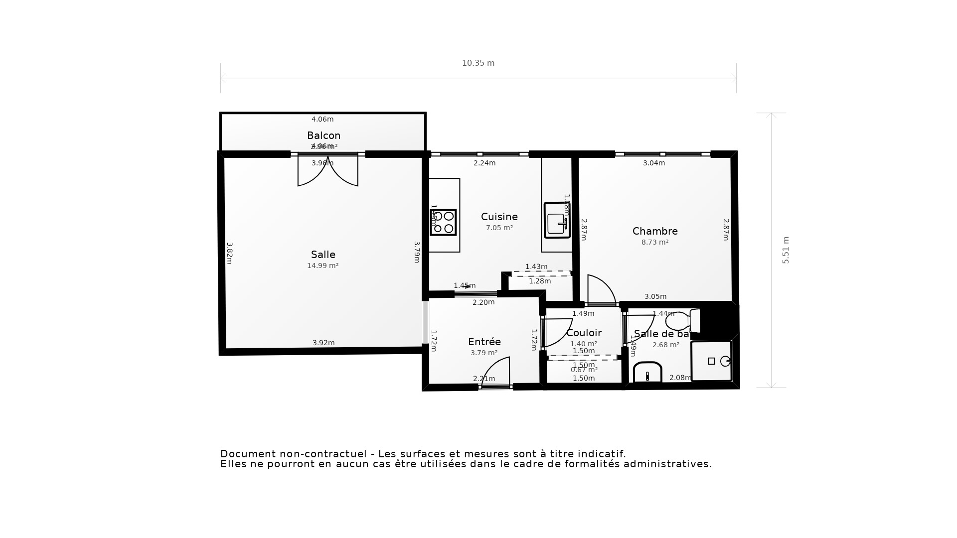 Vente Appartement TOURS - 1 pièce - 44,3 m² - (37000)
