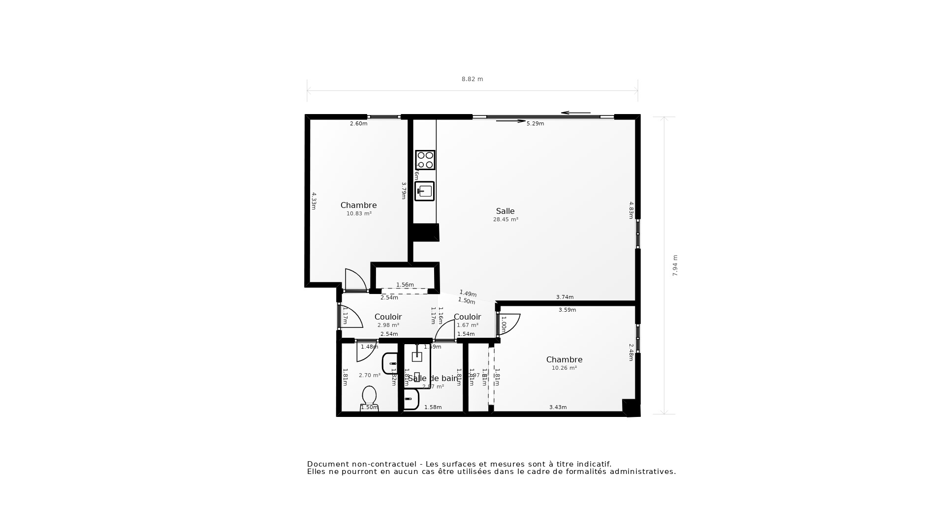 Vente Appartement BORDEAUX - 3 pièces - 67 m² - (33000)