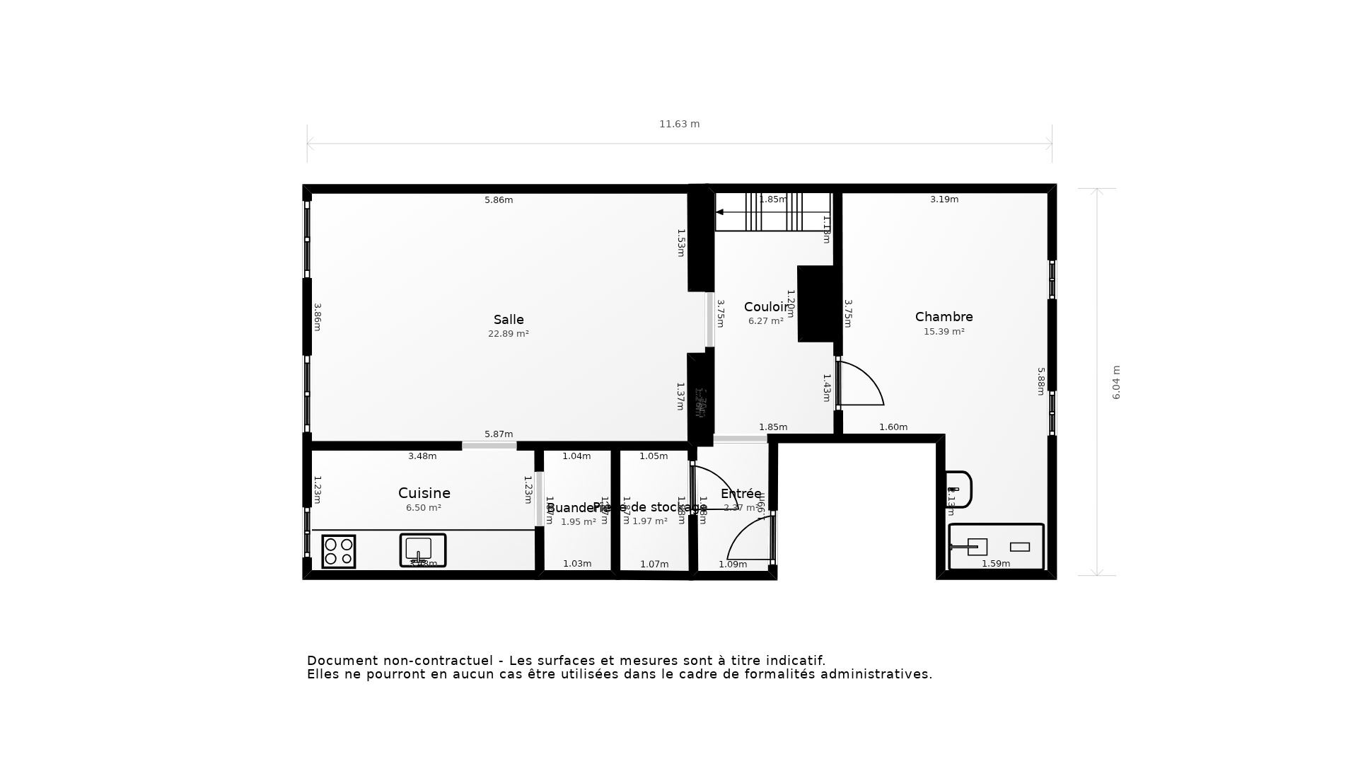 Vente Appartement ROCHEFORT - 2 pièces - 60 m² - (17300)