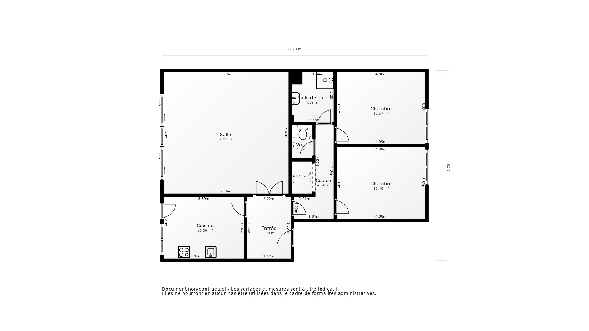 Vente Appartement BORDEAUX - 3 pièces - 93 m² - (33000)