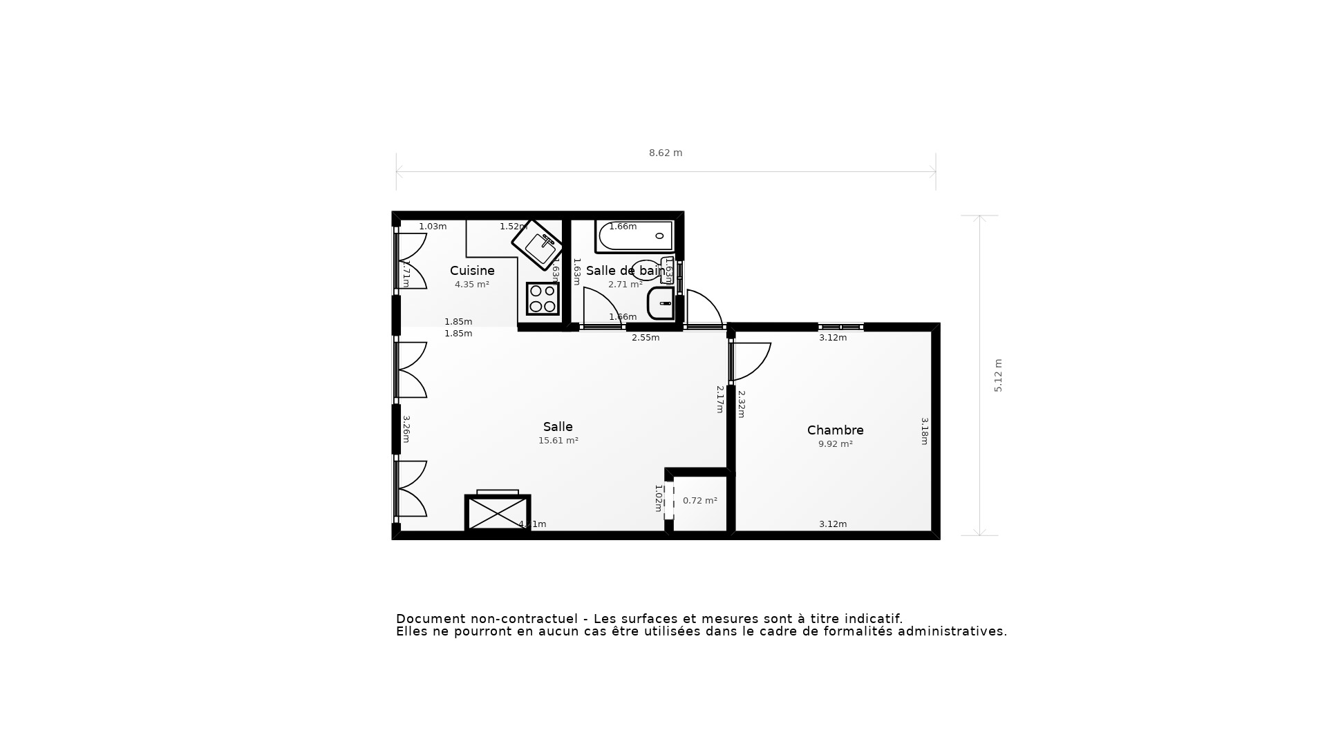 Vente Appartement TOULOUSE - 2 pièces - 37 m² - (31000)