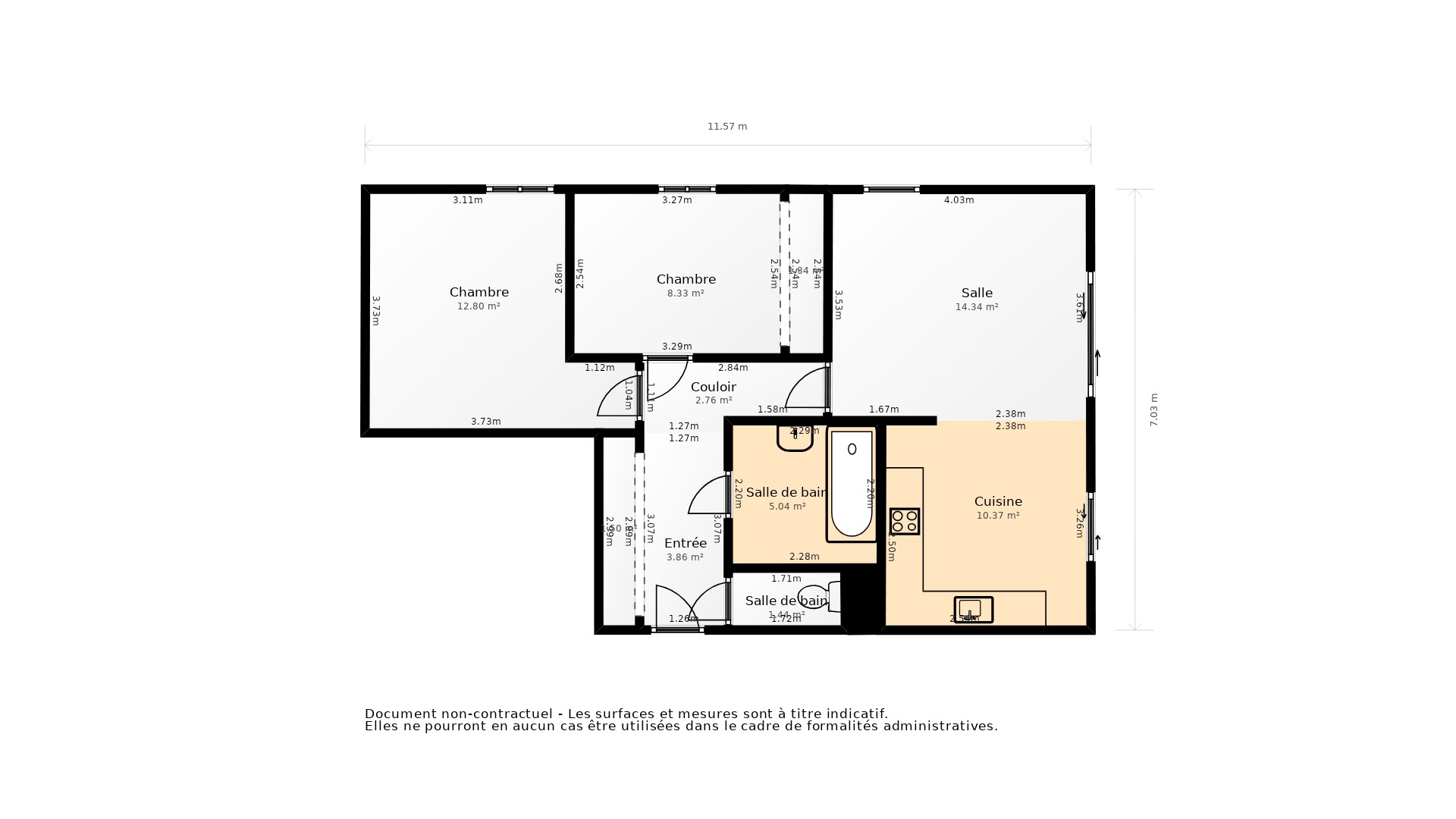 Vente Appartement ST JEAN DE VEDAS - 3 pièces - 61,2 m² - (34430)