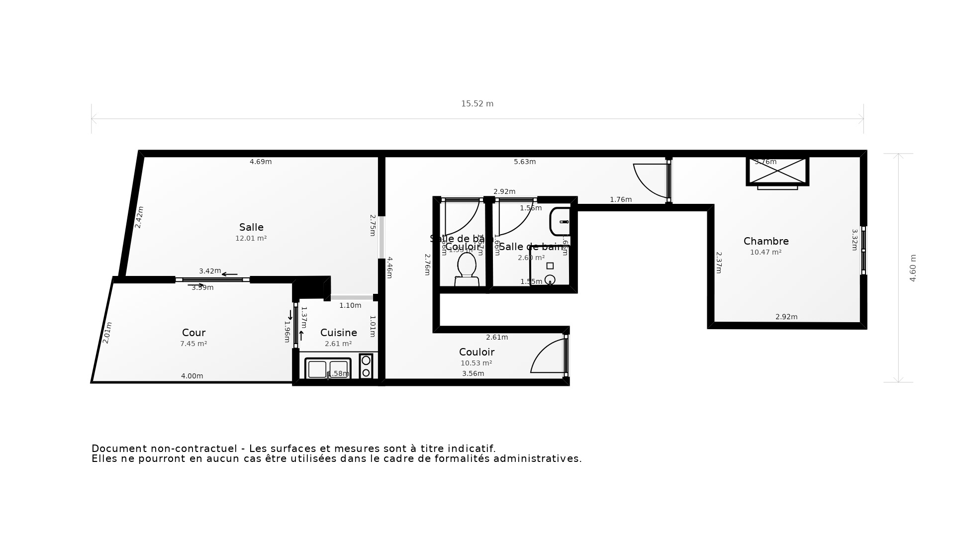 Vente Appartement BORDEAUX - 2 pièces - 43 m² - (33000)