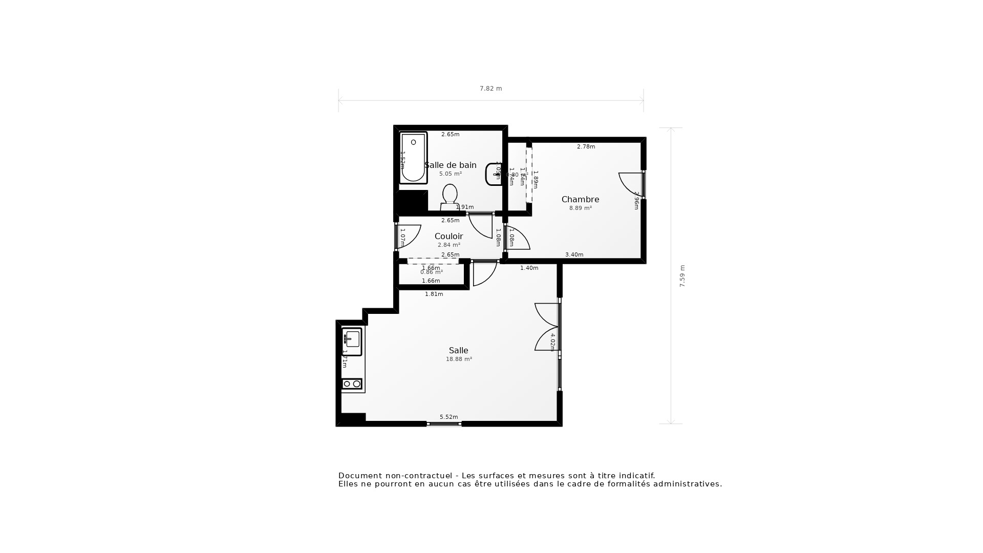 Vente Appartement LE HAILLAN - 2 pièces - 44 m² - (33185)