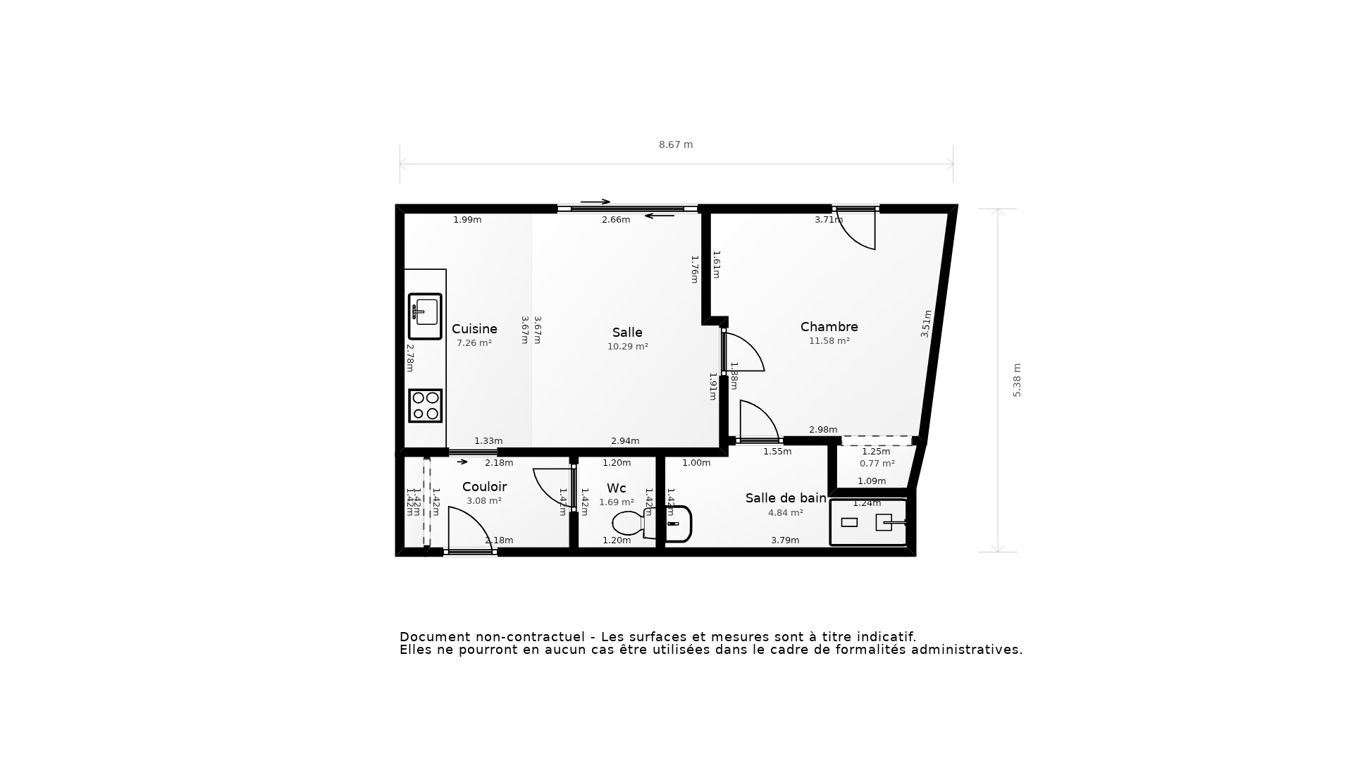 Vente Appartement ST JEAN D ILLAC - 2 pièces - 40 m² - (33127)