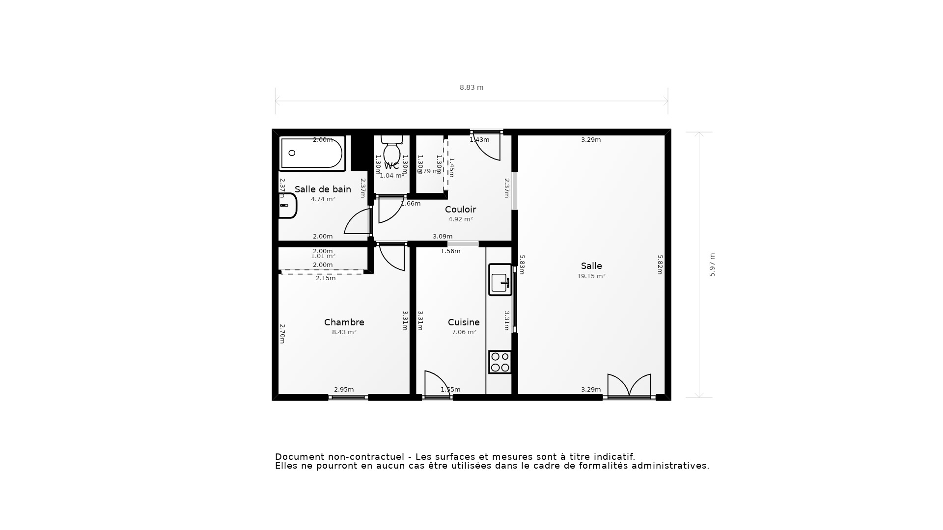 Vente Appartement TOULOUSE - 2 pièces - 49 m² - (31200)