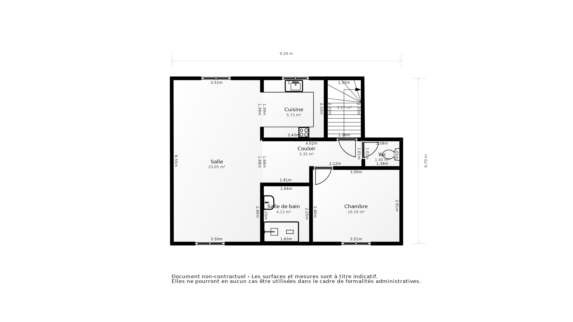 Vente Appartement TOURS - 2 pièces - 51 m² - (37000)