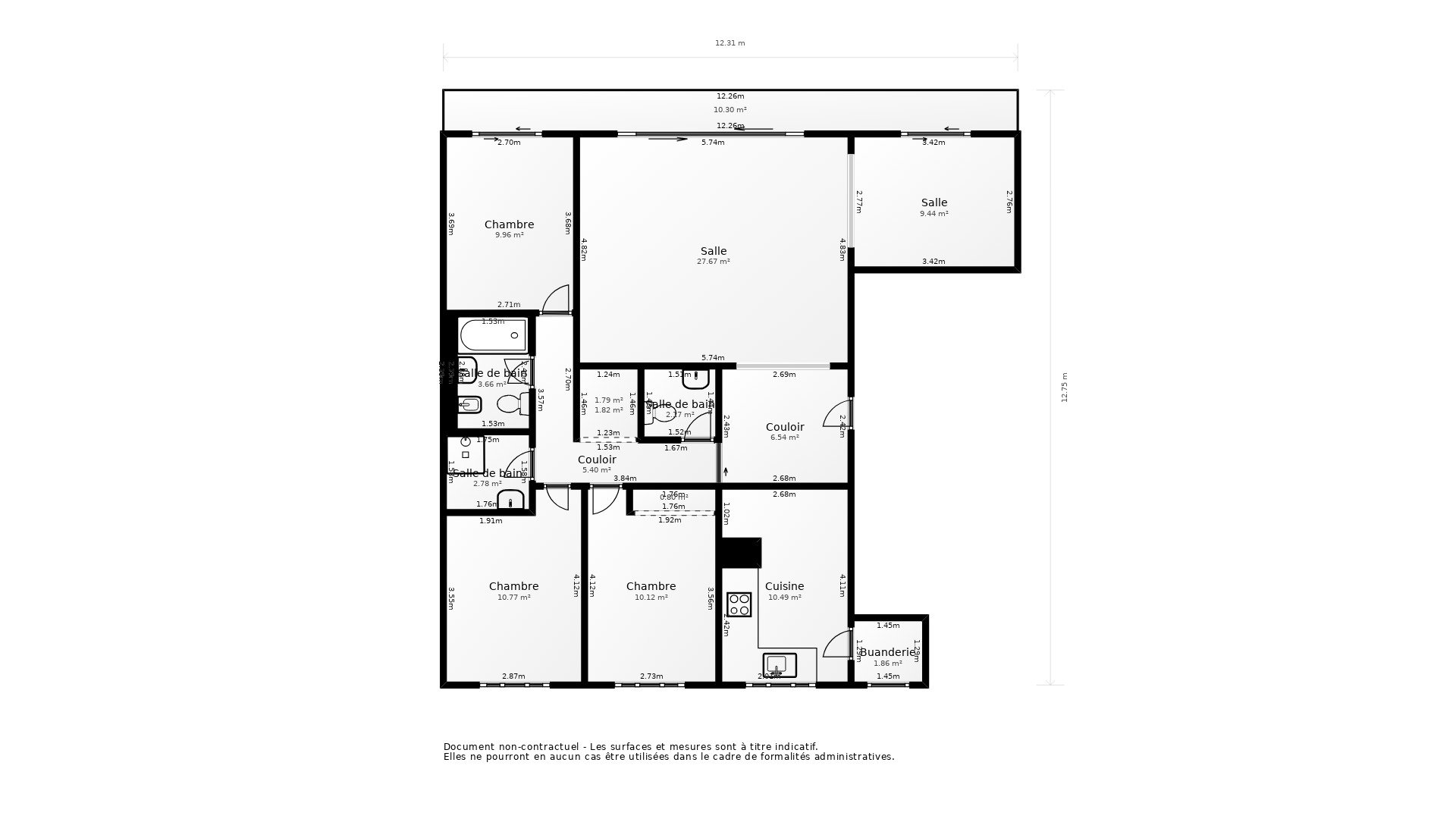 Vente Appartement TOURS - 5 pièces - 105 m² - (37000)