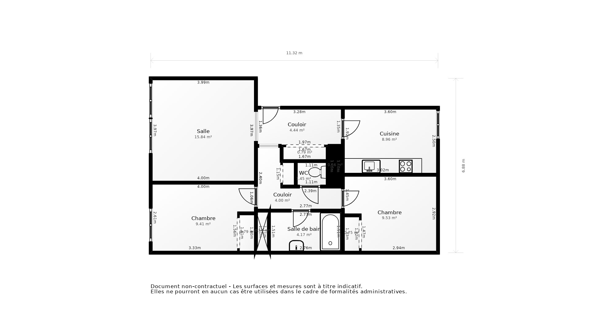 Vente Appartement TOURS - 3 pièces - 74 m² - (37000)