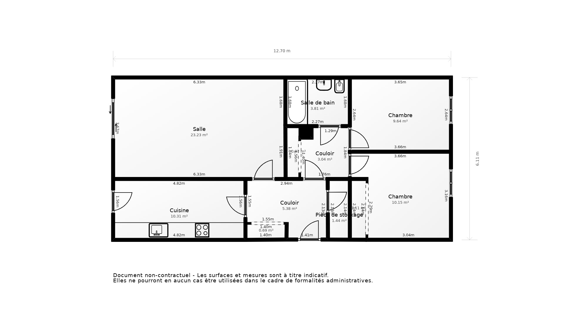 Vente Appartement LA ROCHELLE - 3 pièces - 65 m² - (17000)