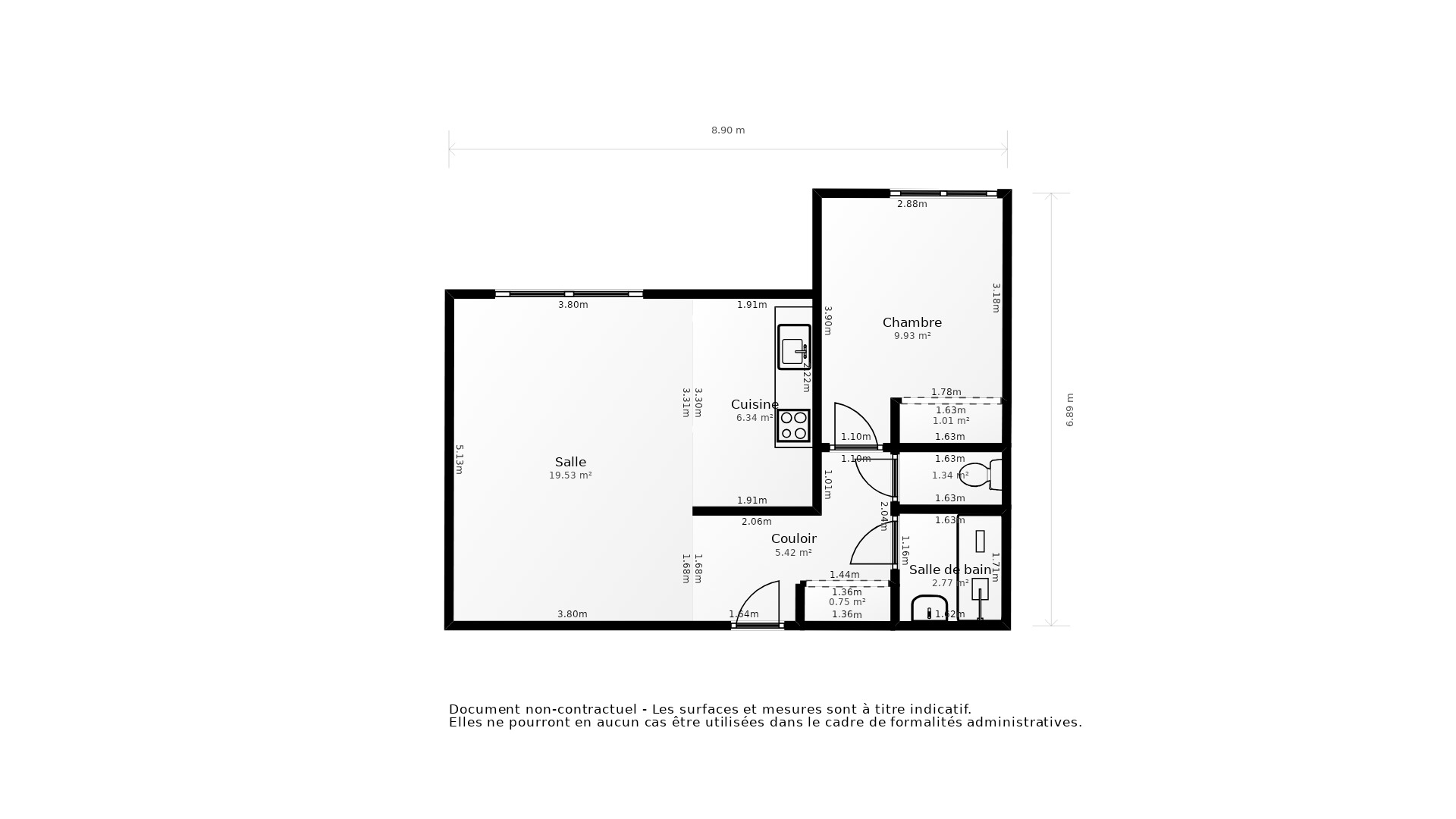 Vente Appartement BORDEAUX - 2 pièces - 47 m² - (33100)