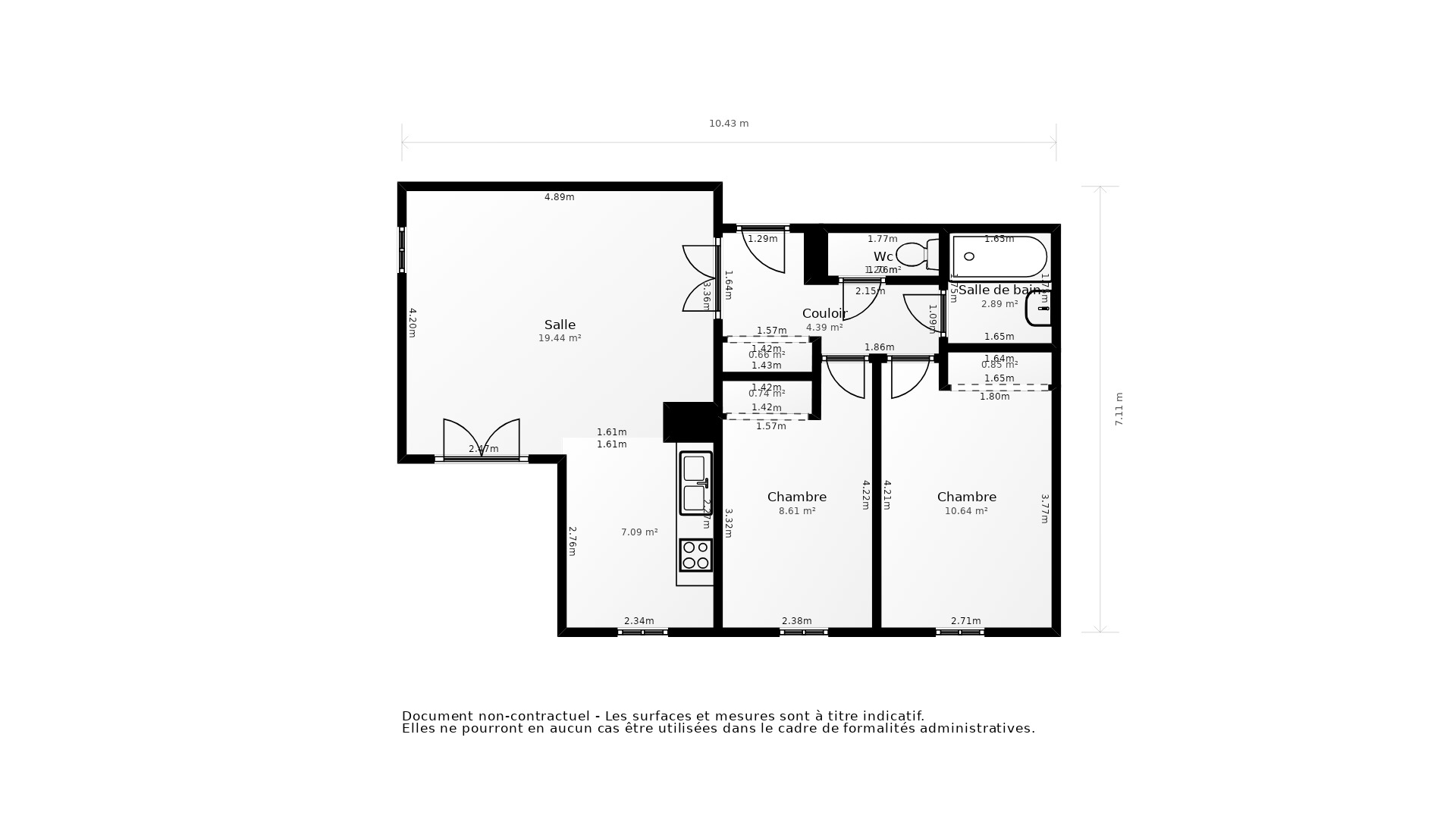 Vente Appartement TOURS - 3 pièces - 63 m² - (37100)