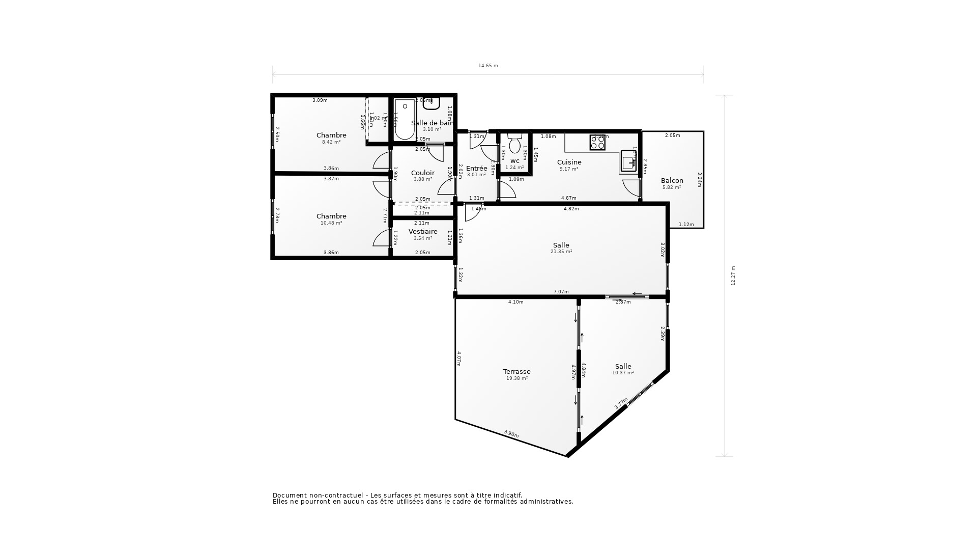 Vente Appartement Bron - 3 pièces - 73,3 m² - (69500)