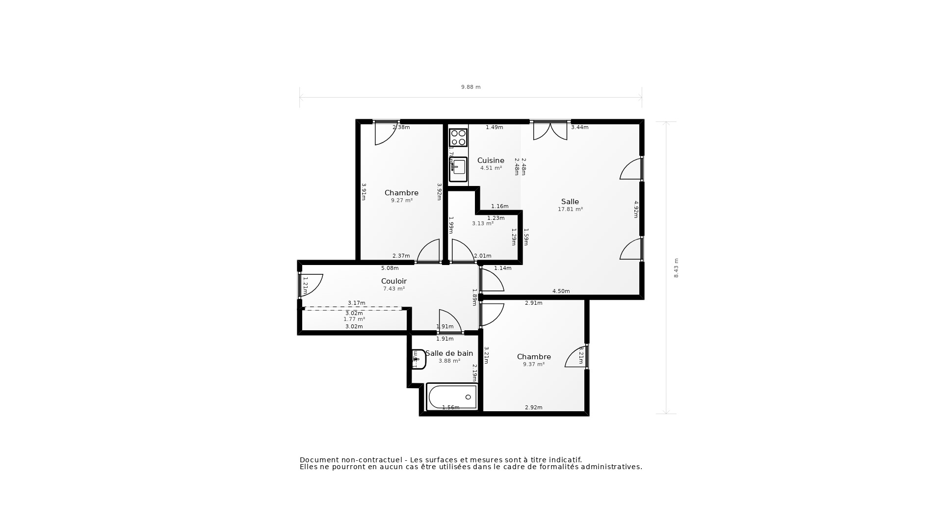 Vente Appartement CERGY - 3 pièces - 61,5 m² - (95800)