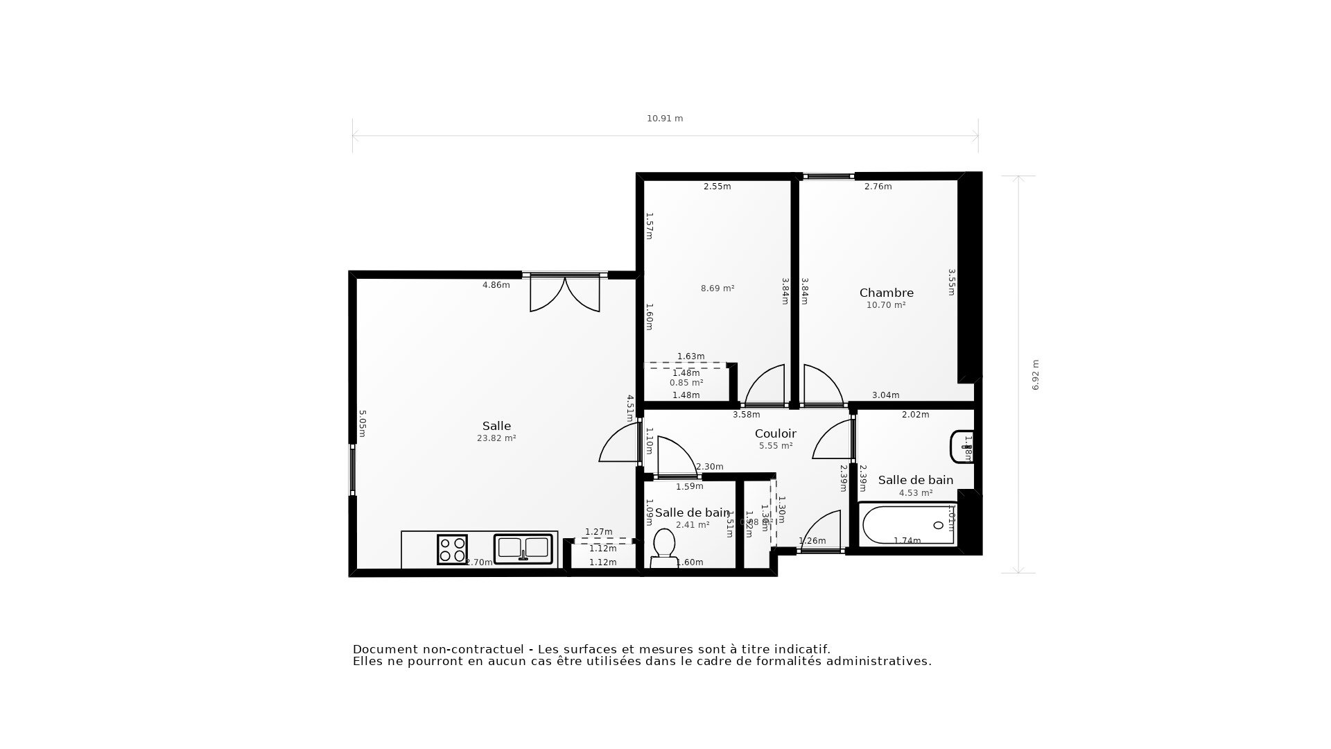 Vente Appartement BORDEAUX - 3 pièces - 63 m² - (33300)