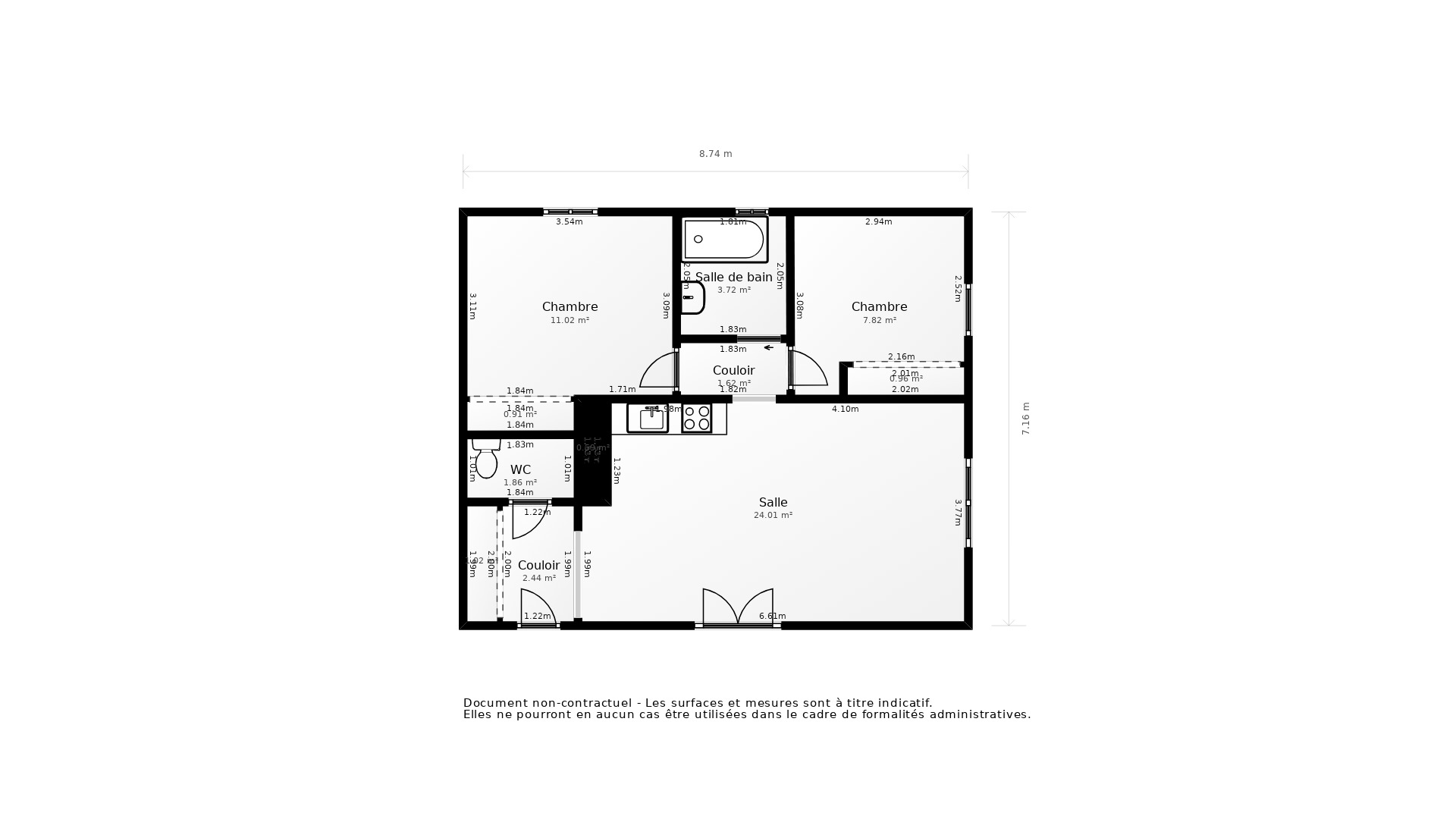 Vente Appartement ST JEAN D ILLAC - 3 pièces - 61 m² - (33127)