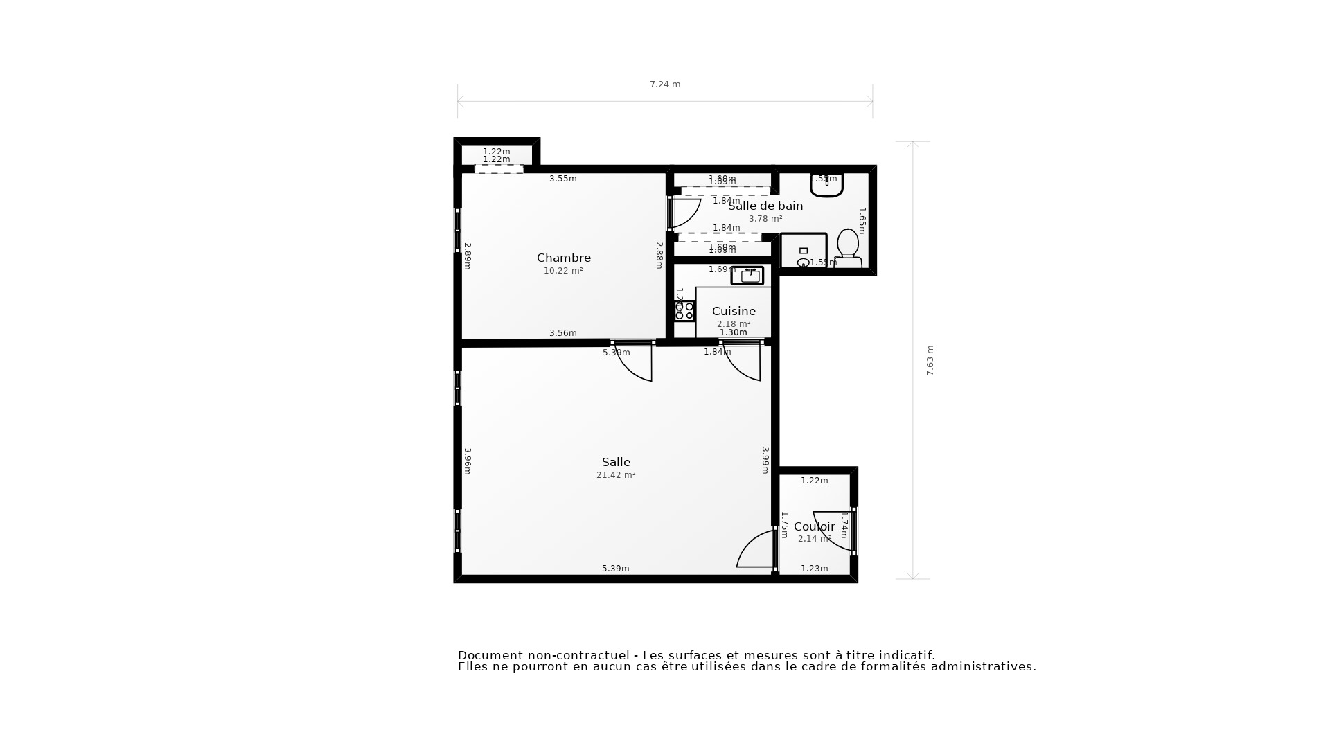 Vente Appartement BORDEAUX - 2 pièces - 47 m² - (33000)