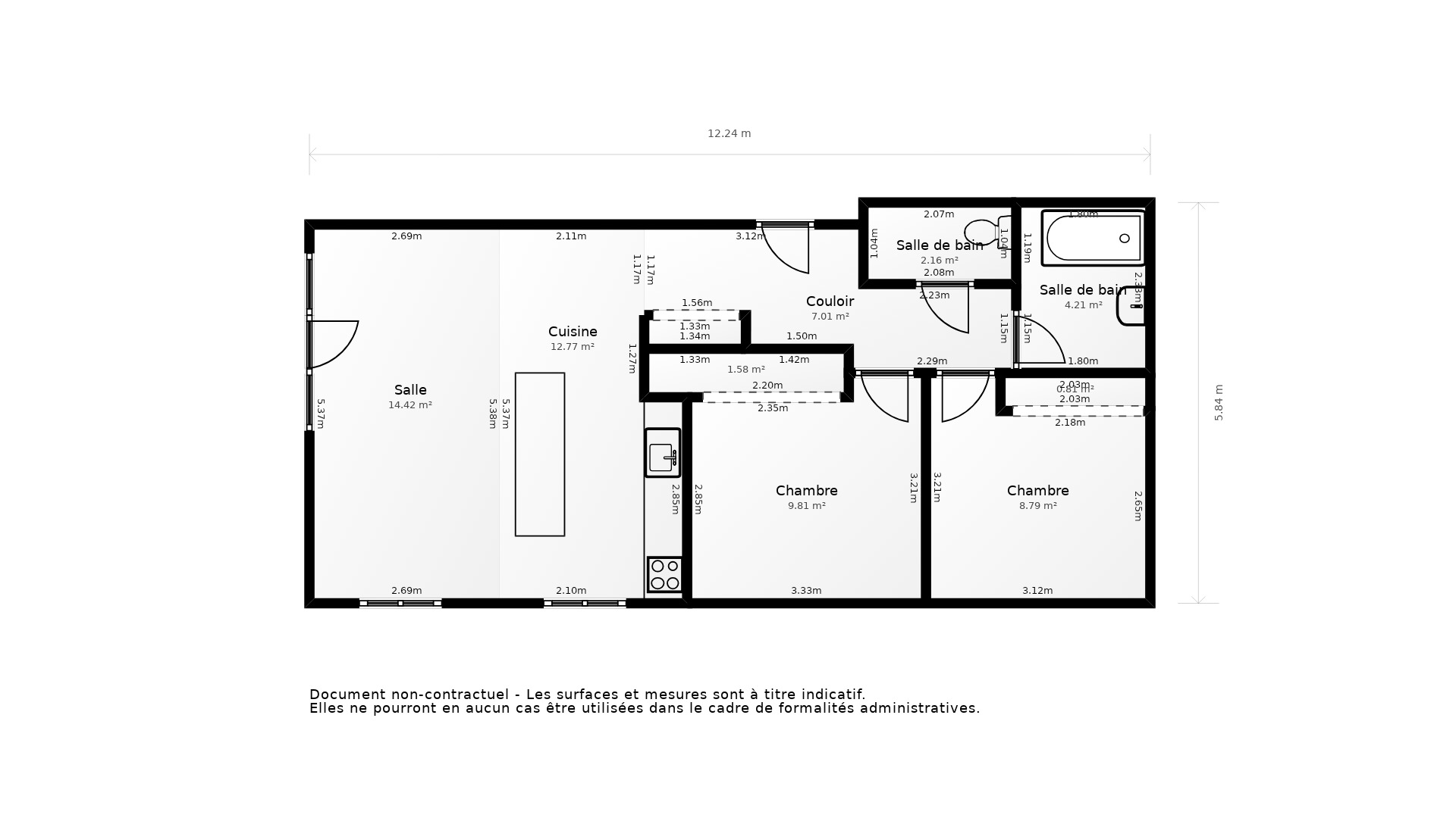 Vente Appartement TOULOUSE - 3 pièces - 62 m² - (31200)