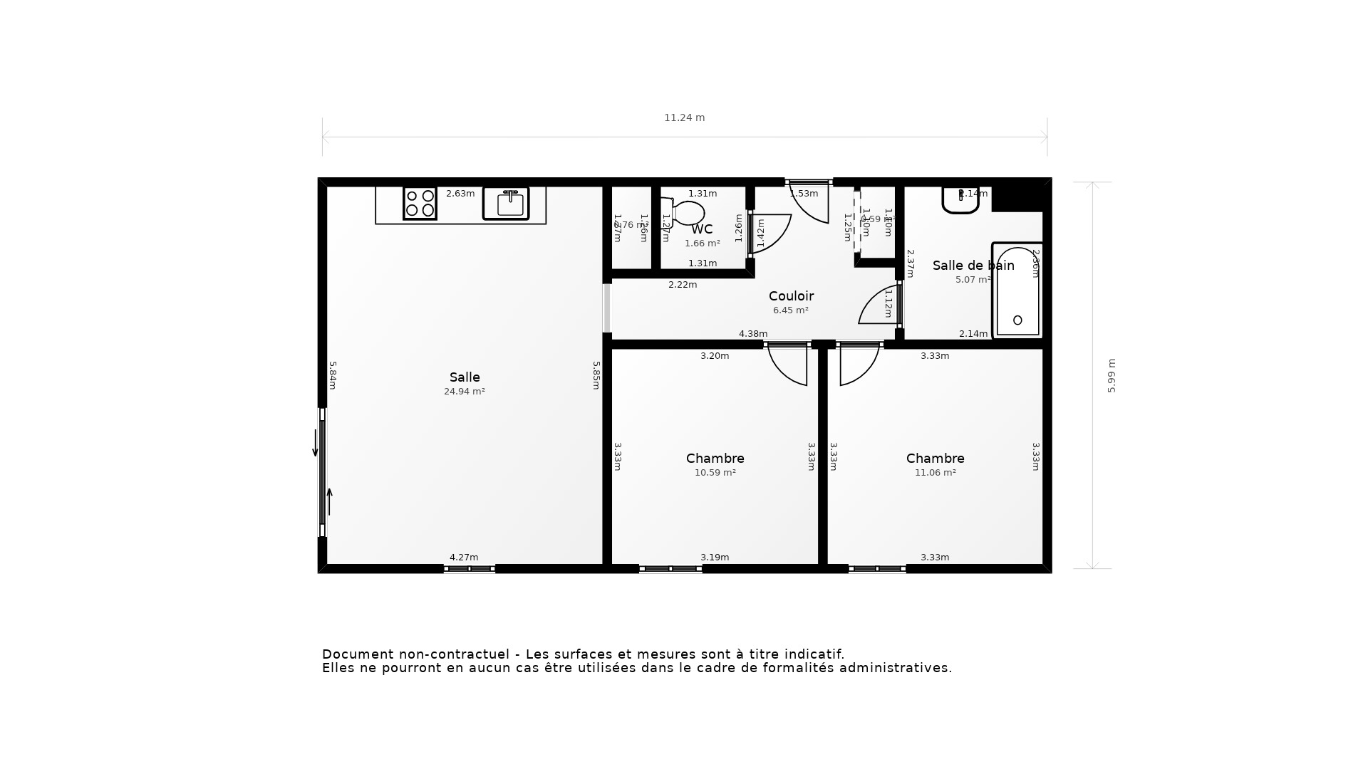 Vente Appartement MERIGNAC - 3 pièces - 60 m² - (33700)