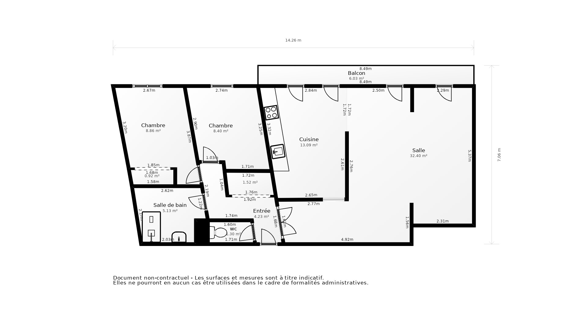 Vente Appartement Bordeaux - 3 pièces - 78 m² - (33200)