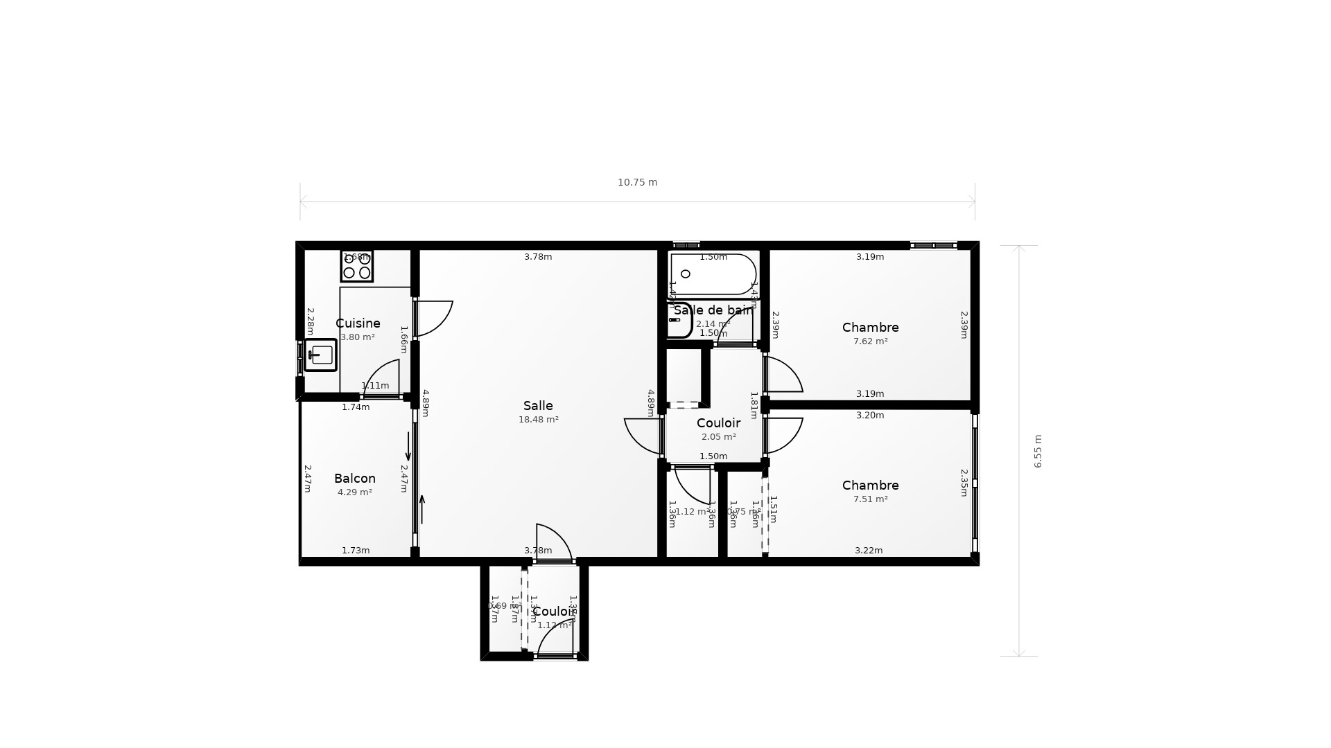 Vente Appartement La Rochelle - 3 pièces - 51 m² - (17000)
