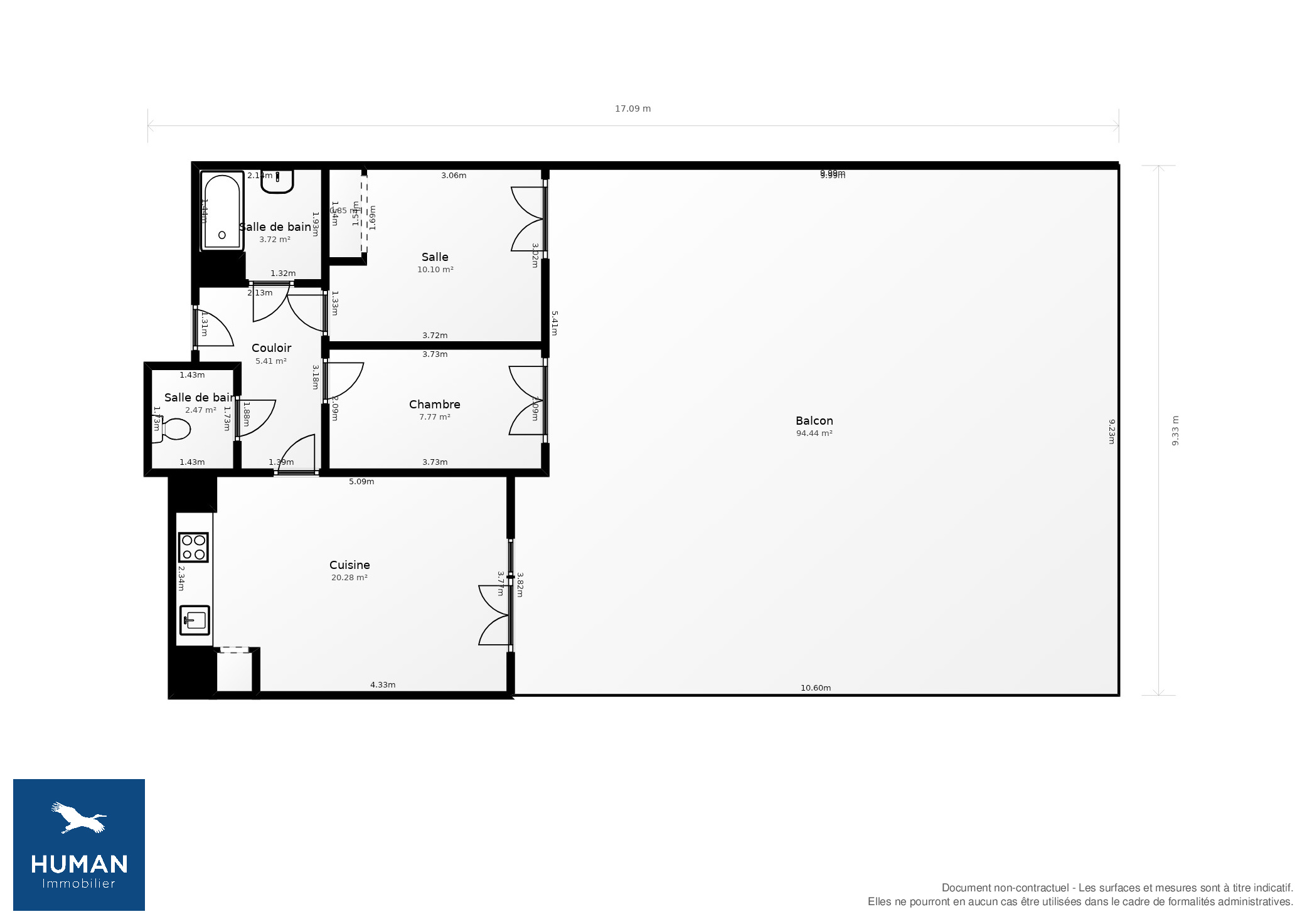 Vente Appartement Vauréal - 3 pièces - 59,8 m² - (95490)