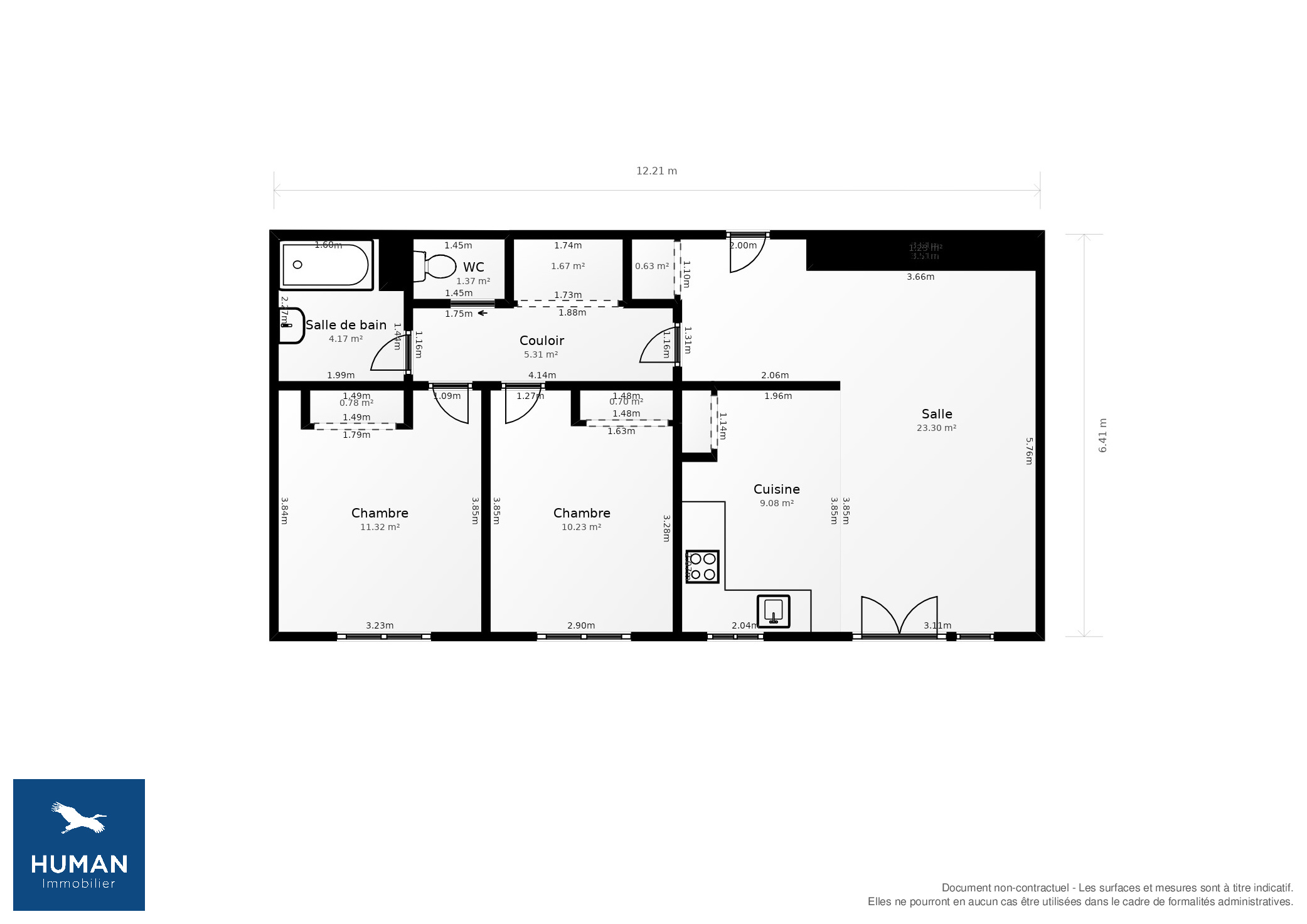 Vente Appartement Bordeaux - 3 pièces - 67 m² - (33200)